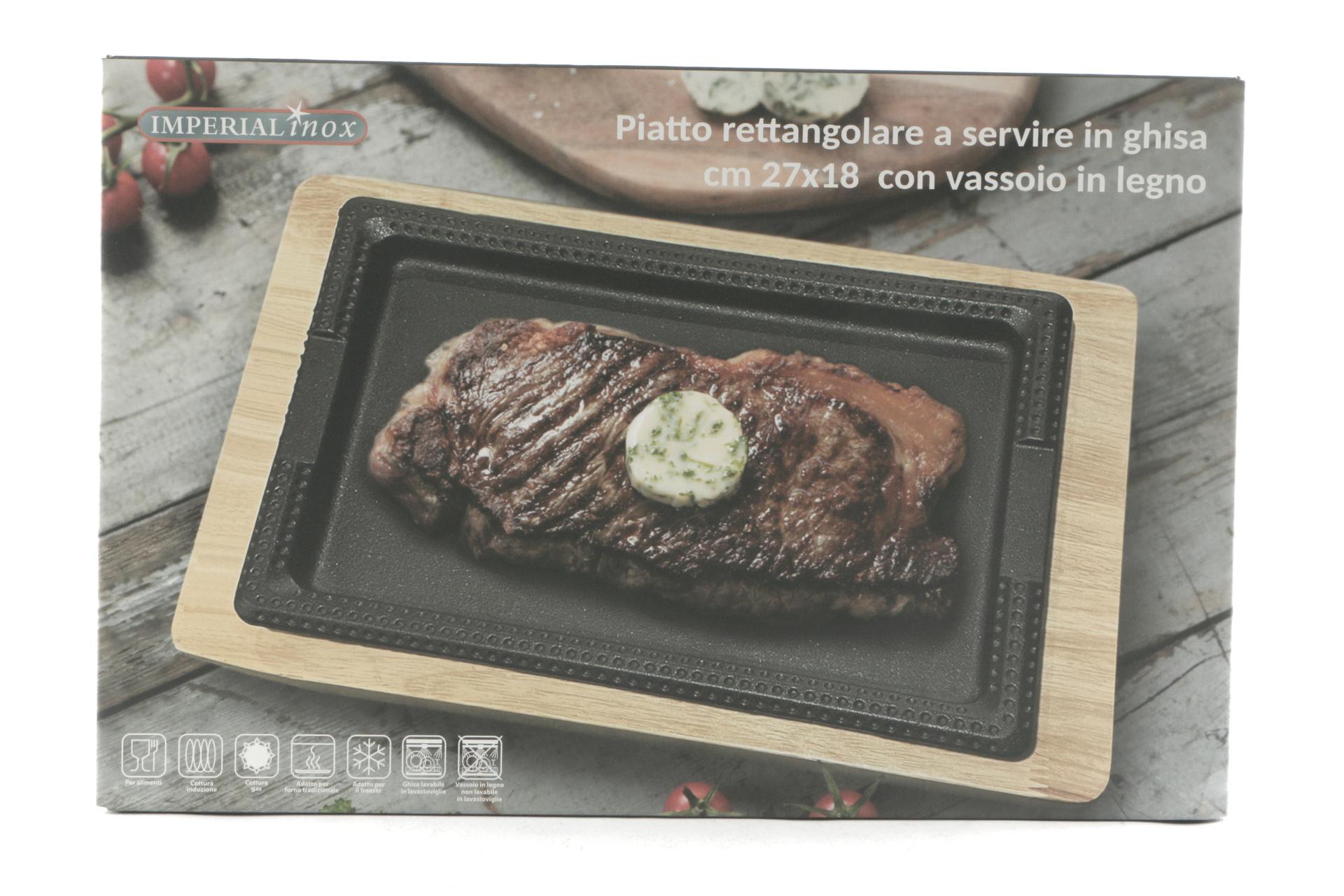 Import Tavola Professional Piastra Ghisa 27x18 cm Con Base In Legno - Linea Professional Think 7
