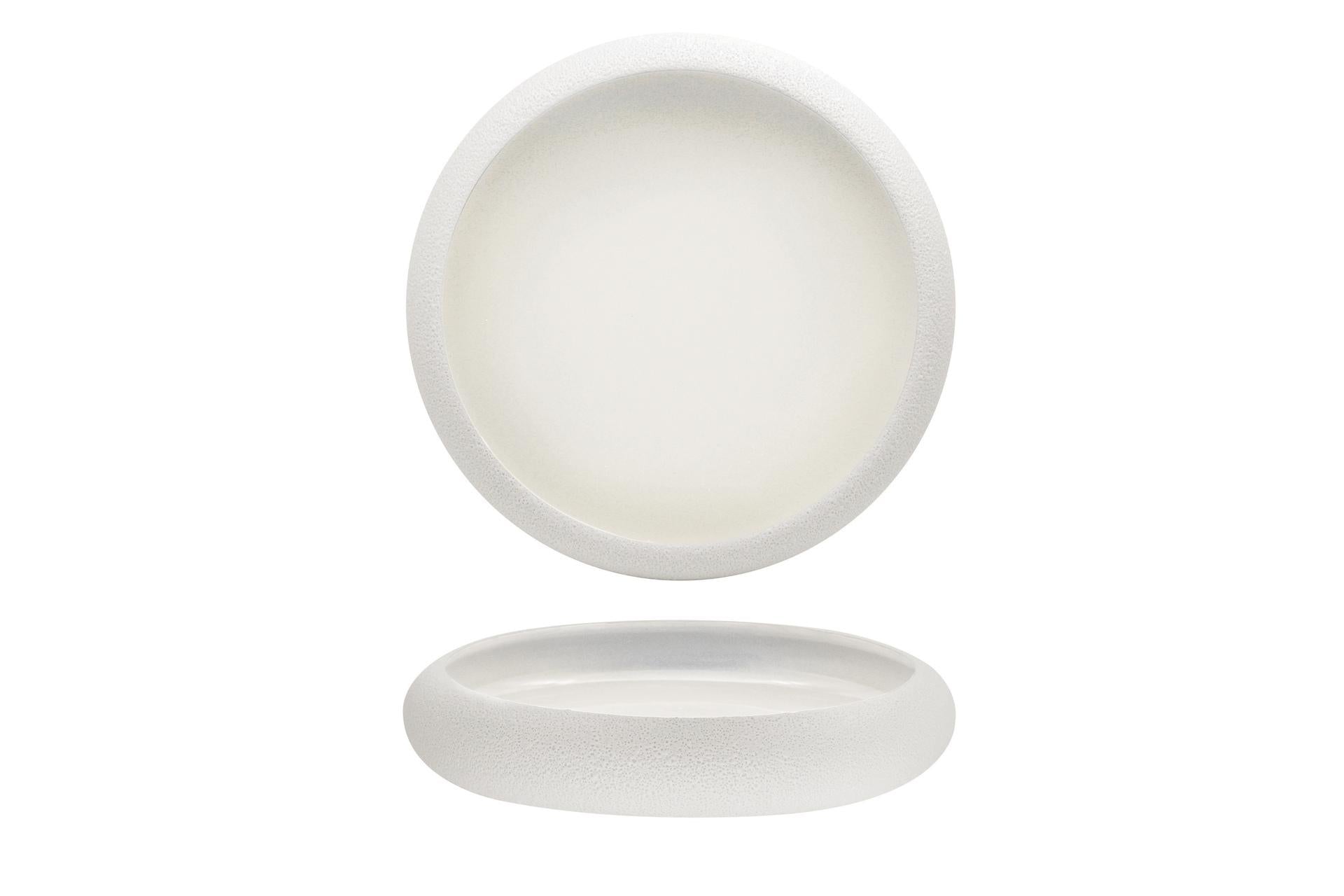 Genesys Evo Piatto Alto Nido Ø27 cm In Porcellana Bianca Con Finitura Buccia d'Arancia - Set 6 Pz