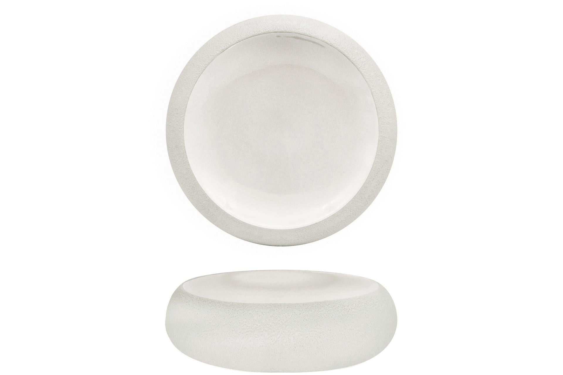 Genesys Evo Piatto Alto Ø23.3 cm In Porcellana Bianca Con Finitura Buccia d'Arancia - Set 2 Pz