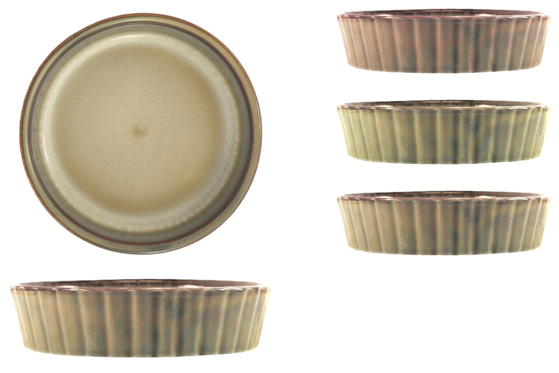 JustColor Set 6 Mini Tortiere Ø11.5 cm - H.3 cm In Porcellana Colorata - Set 6 Pz