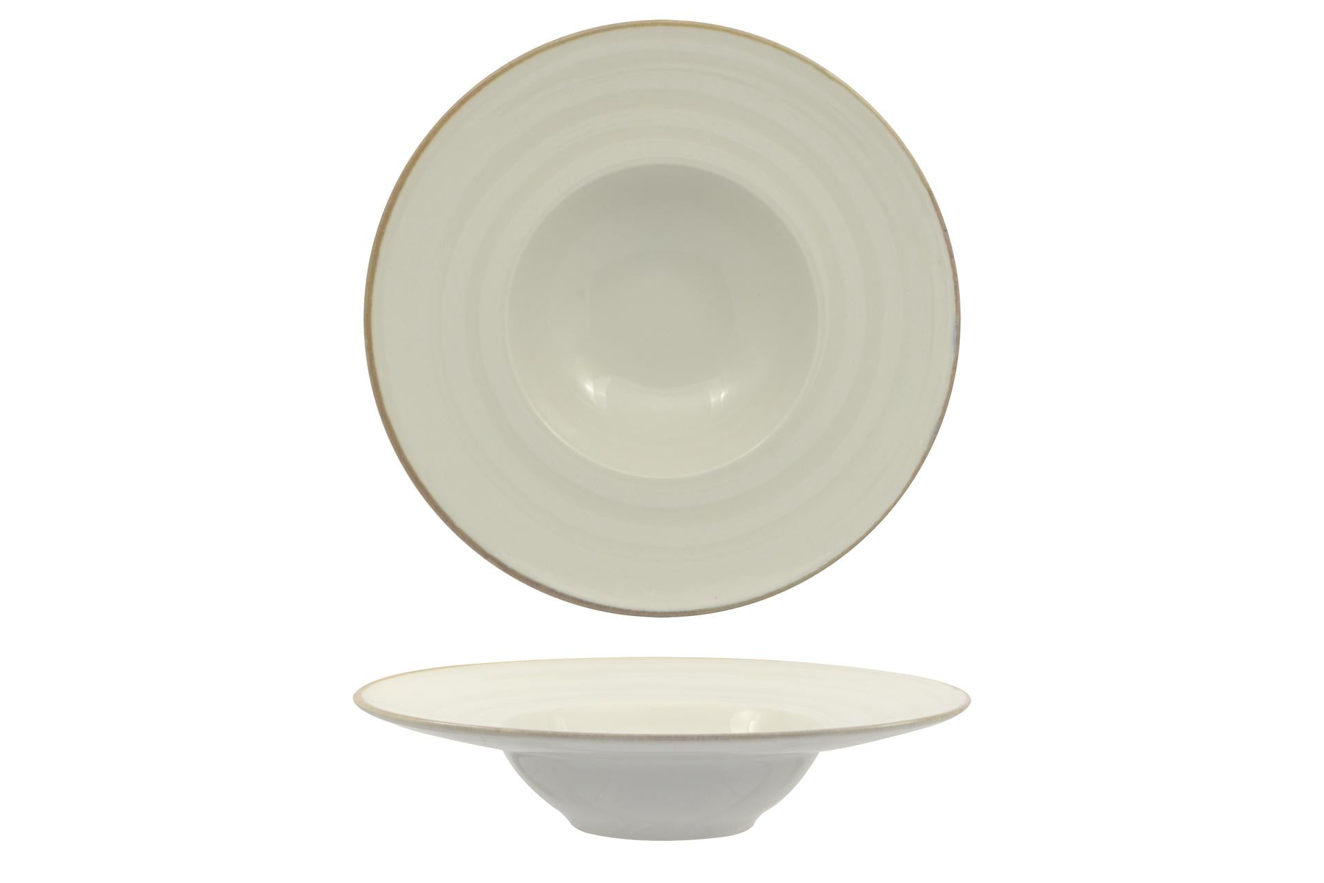 Saturnia Vortex Bianco Napoli K-Bowl Ø27.5 cm - Piatto In Porcellana Con Motivo Decorativo - Set 6 Pz