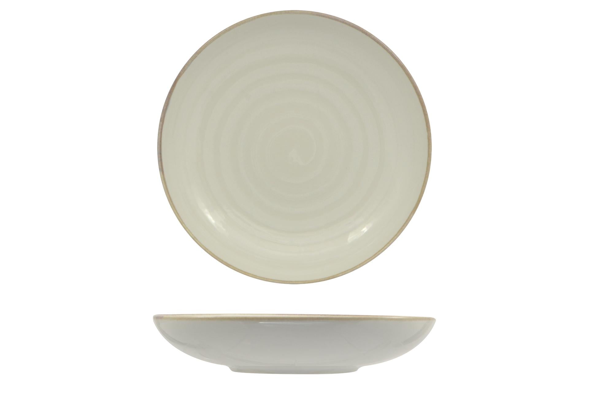 Saturnia Vortex Bianco Siviglia Piatto Fondo Ø22 cm - Collezione Vortex Bianco - Set 12 Pz