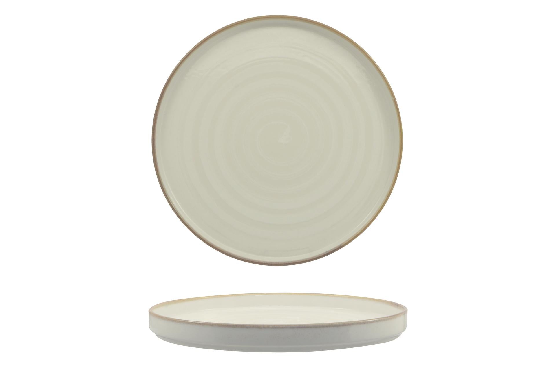 Saturnia Vortex Bianco Oslo Piatto Piano Nordic Ø28 cm - Collezione Vortex Bianco - Set 6 Pz