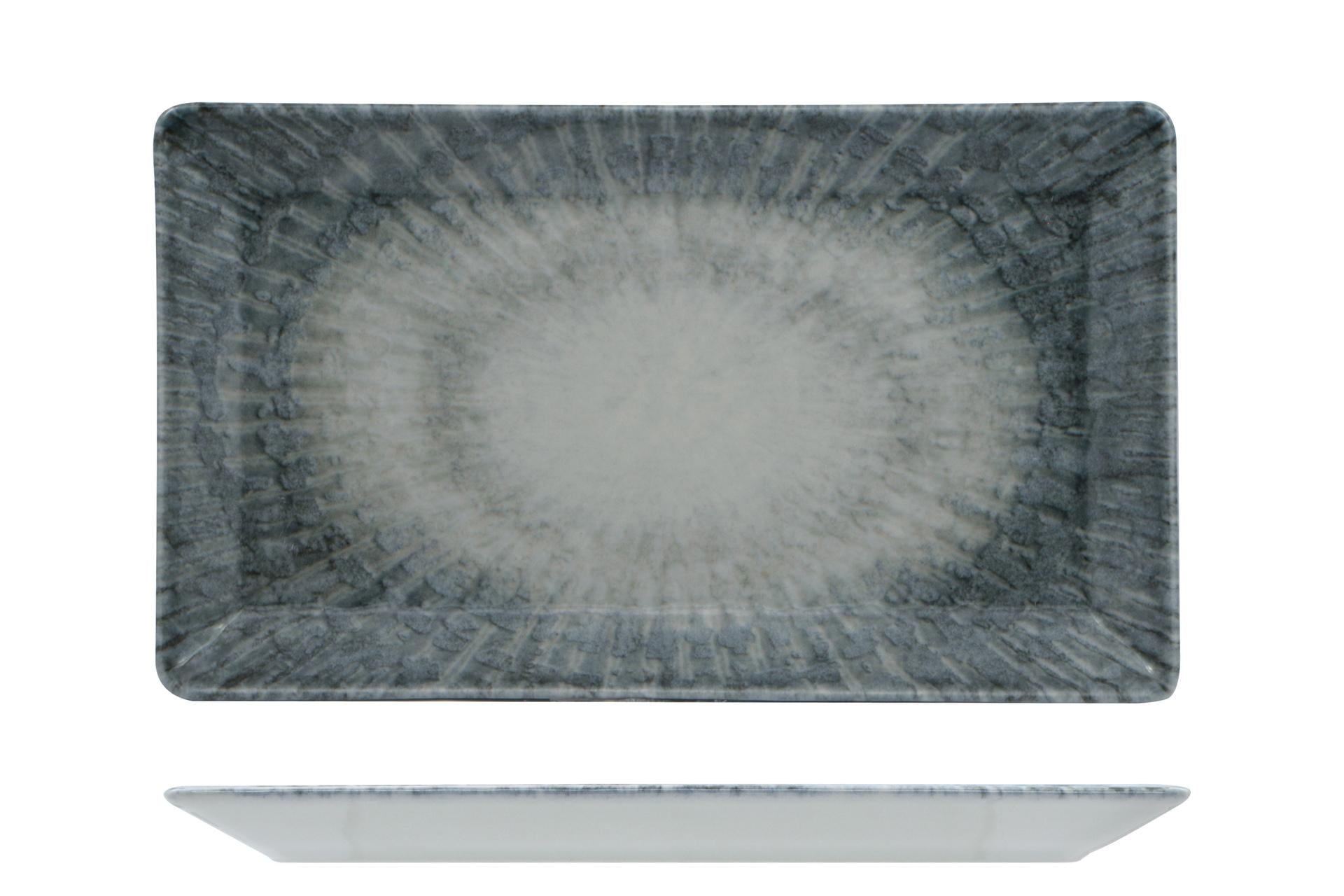 Saturnia Space Kimi Piatto Rettangolare 26 x 15 cm - Linea Toni Scuri e Motivi Futuristici - Set 10 Pz
