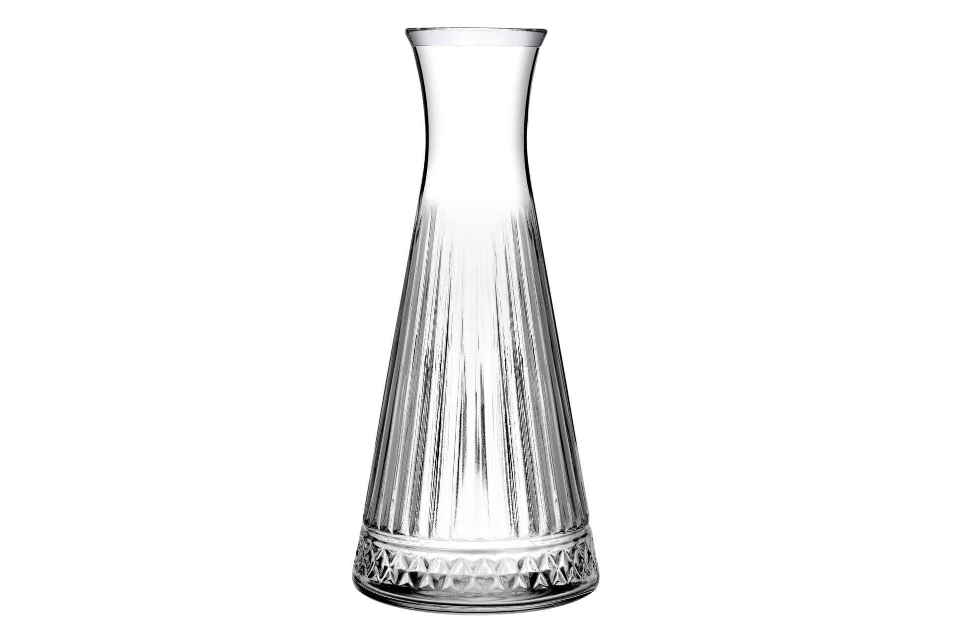 Pasabahce Elysia Caraffa Decanter 1L - 11.6 x H.26.5 cm Con Decoro a Righe Verticali - Set 6 Pz 1