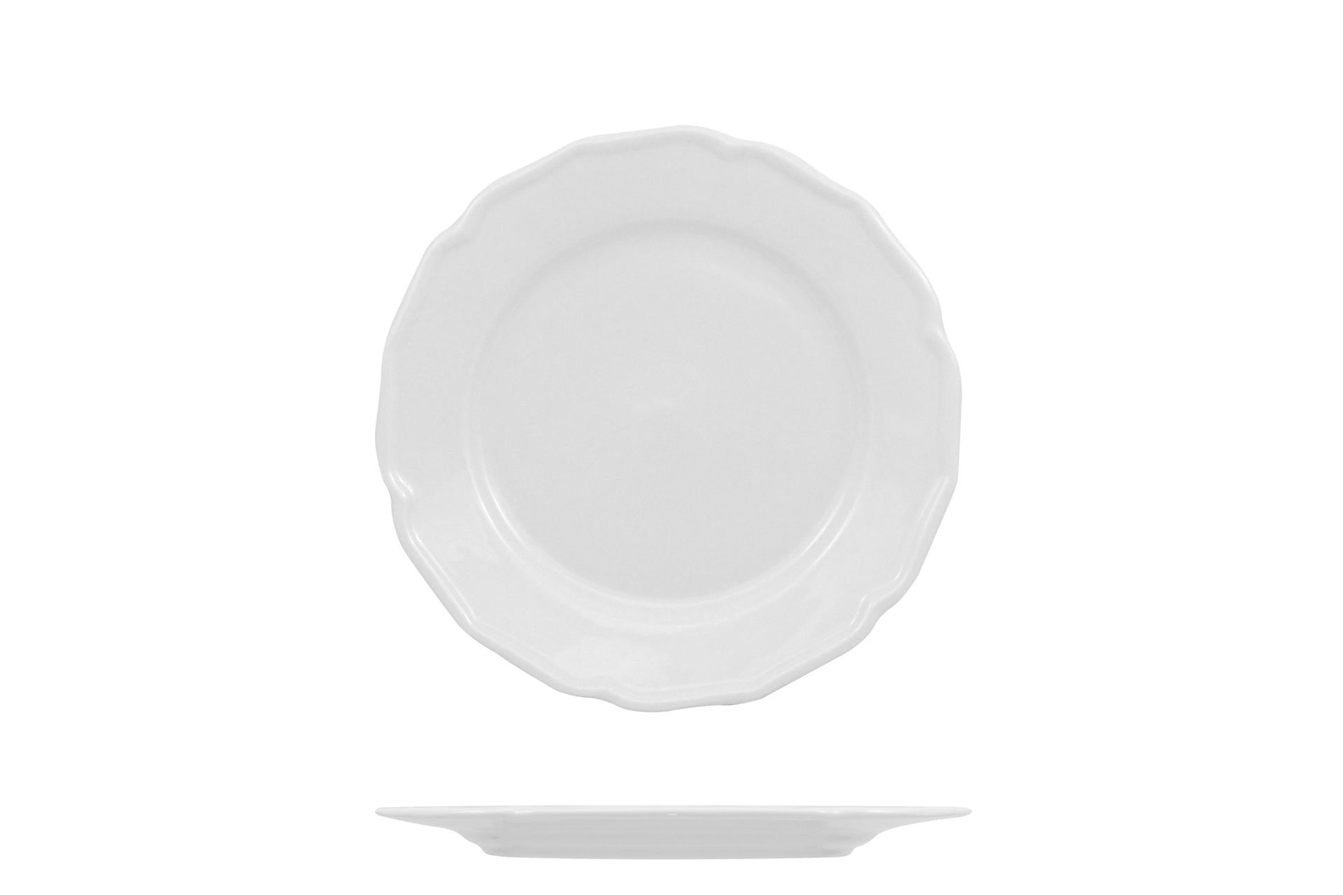 Akij Ceramics Diana Piatto Frutta Ø22 cm In Porcellana Bianca Decorata - Set 6 Pz