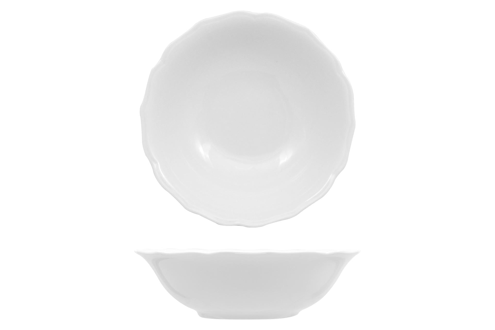 Akij Ceramics Diana Insalatiera Ø23 cm In Porcellana Bianca Decorata - Set 12 Pz