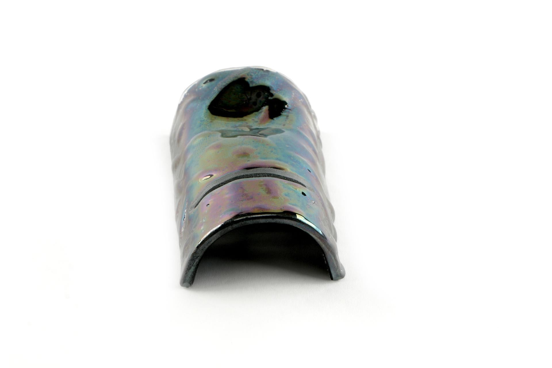 Import Tavola Professional Bridge Poggiaposate Nero-Iris 9.5 x 5.5 cm In Vetro Soffiato Dipinto a Mano - Set 6 Pz