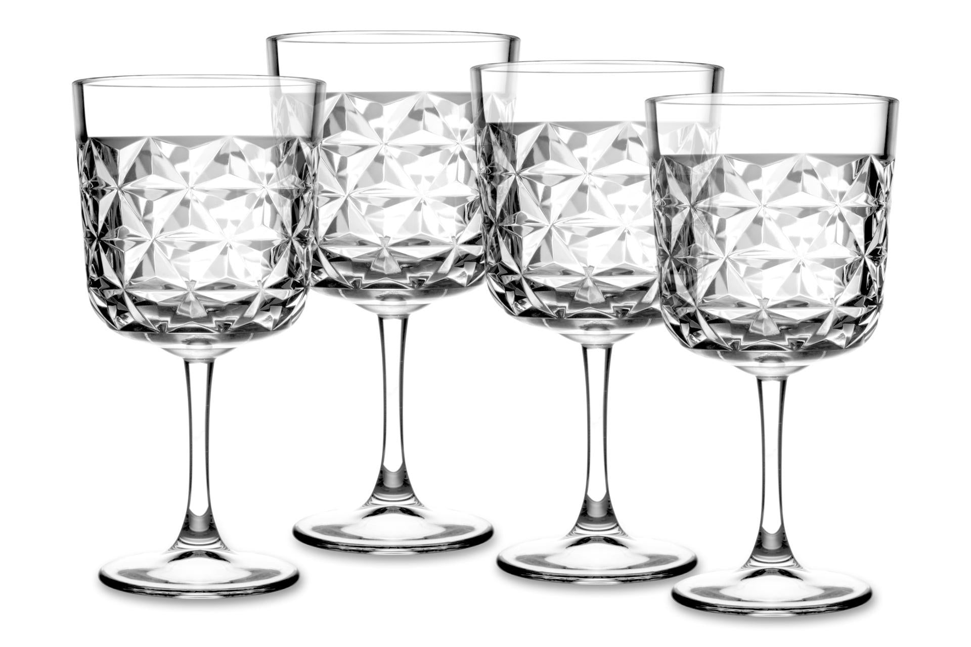Pasabahce Estrella Set 4 Calici Gin Tonic 49 cl - H.19.7 cm Con Superficie Sfaccettata - Set 4 Pz
