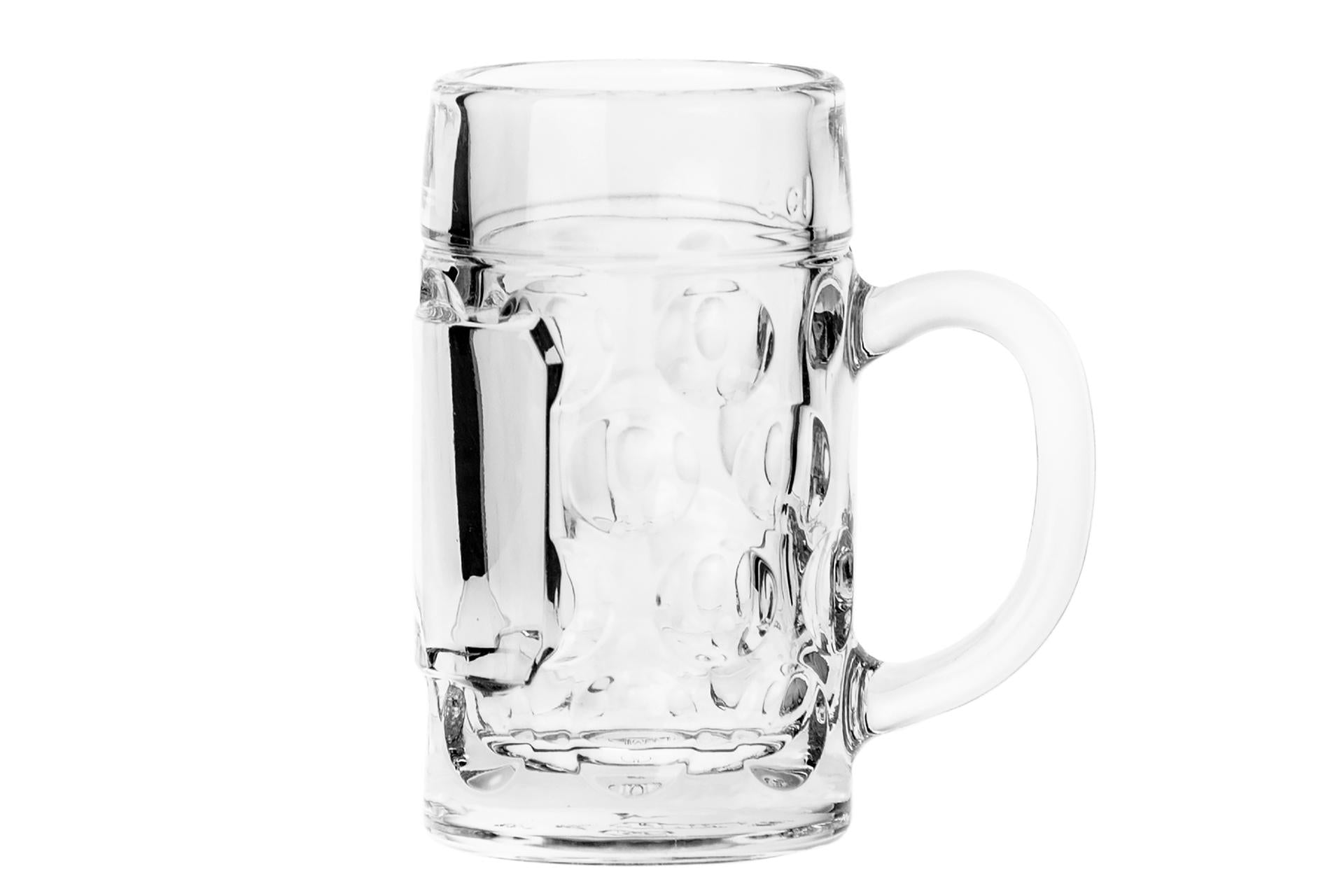 Borgonovo Don Set 12 Mini Boccali Birra 5.5 cl - In Vetro Trasparente Stile Oktoberfest - Set 12 Pz