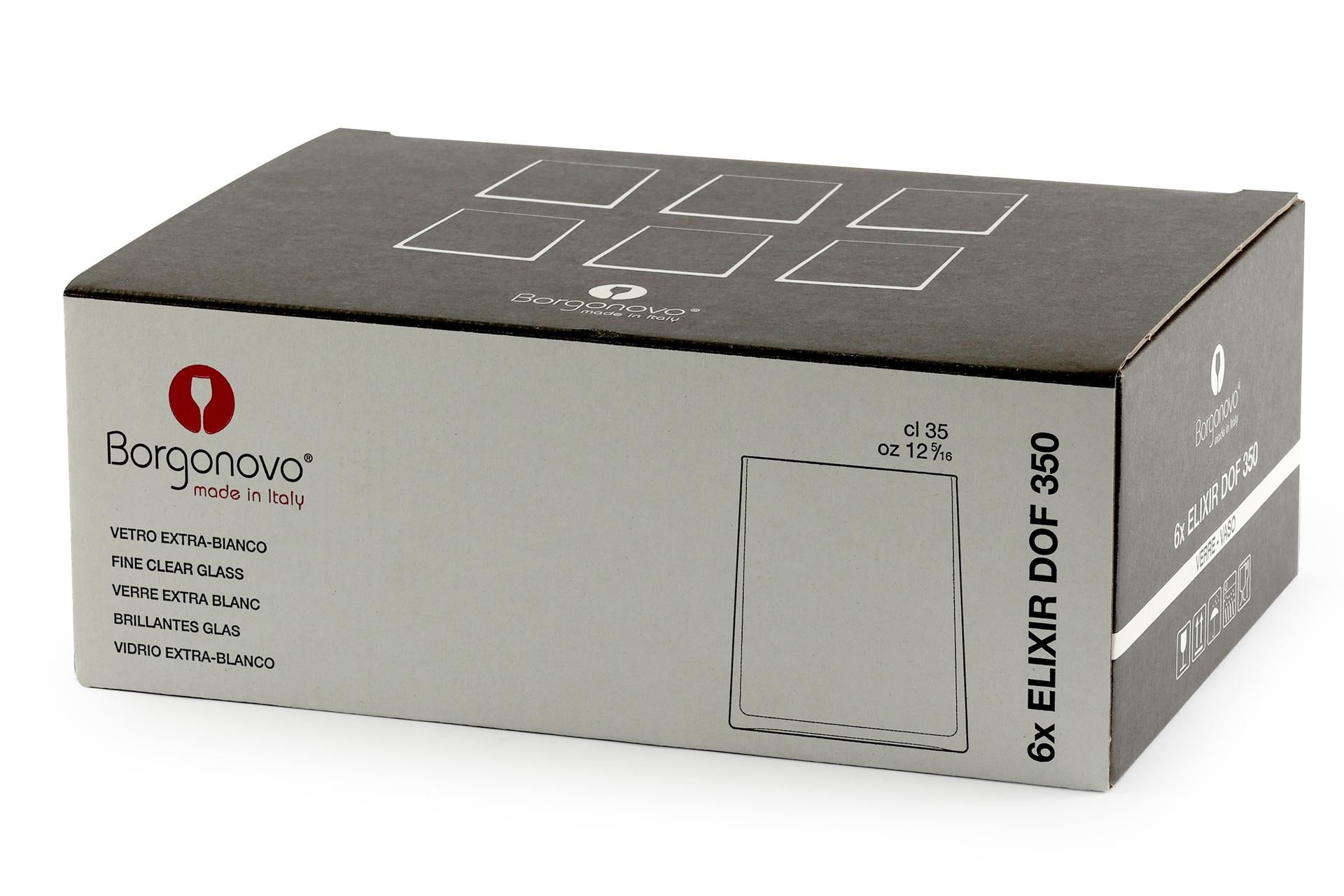 Borgonovo Elixir Set 6 Bicchieri DOF 35 cl - Vetro Soffiato Extra White Made in Italy - Set 6 Pz 3