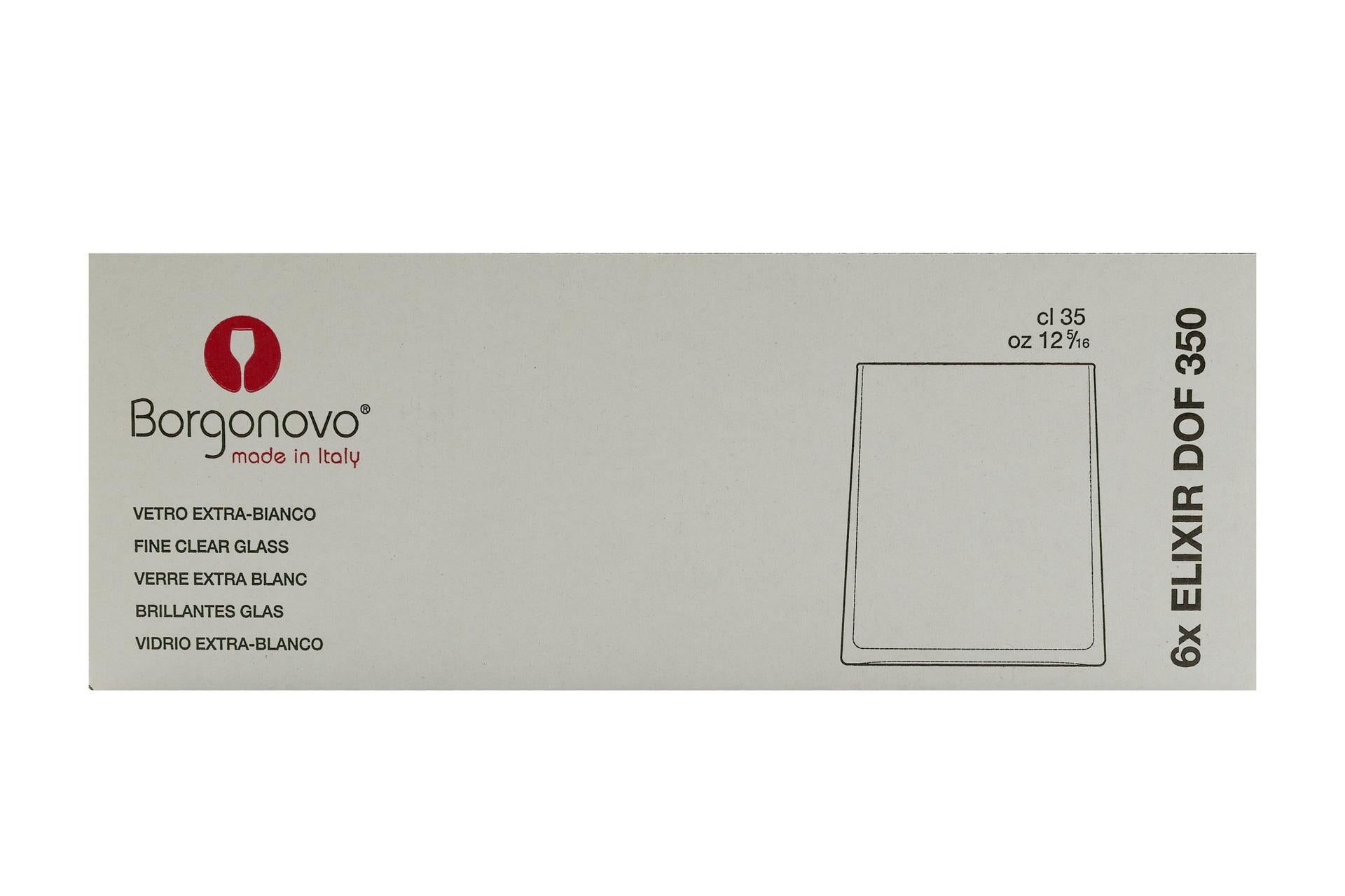 Borgonovo Elixir Set 6 Bicchieri DOF 35 cl - Vetro Soffiato Extra White Made in Italy - Set 6 Pz 4
