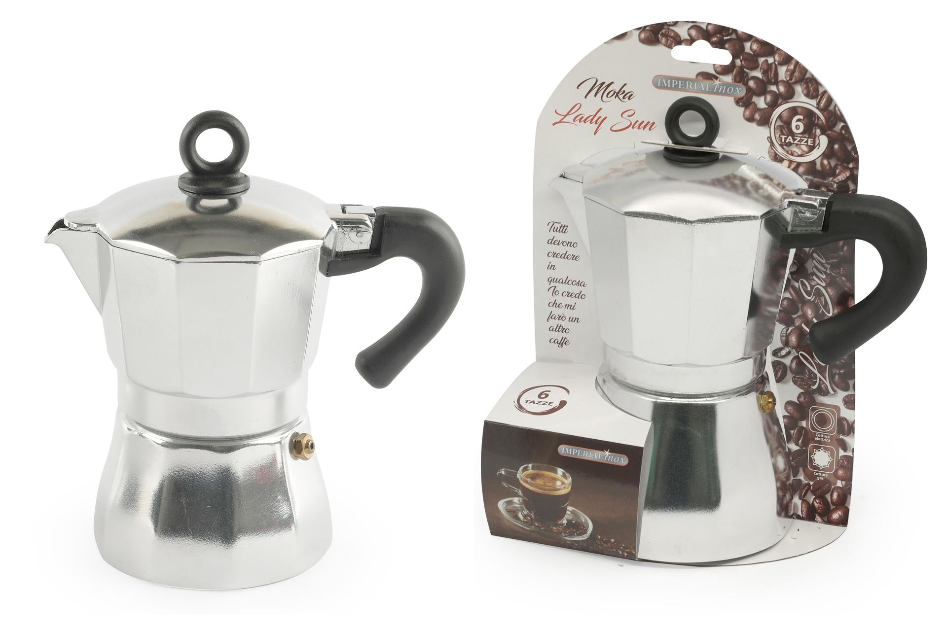 Lady Sun Caffettiera In Alluminio 3 Tazze - Import Cottura