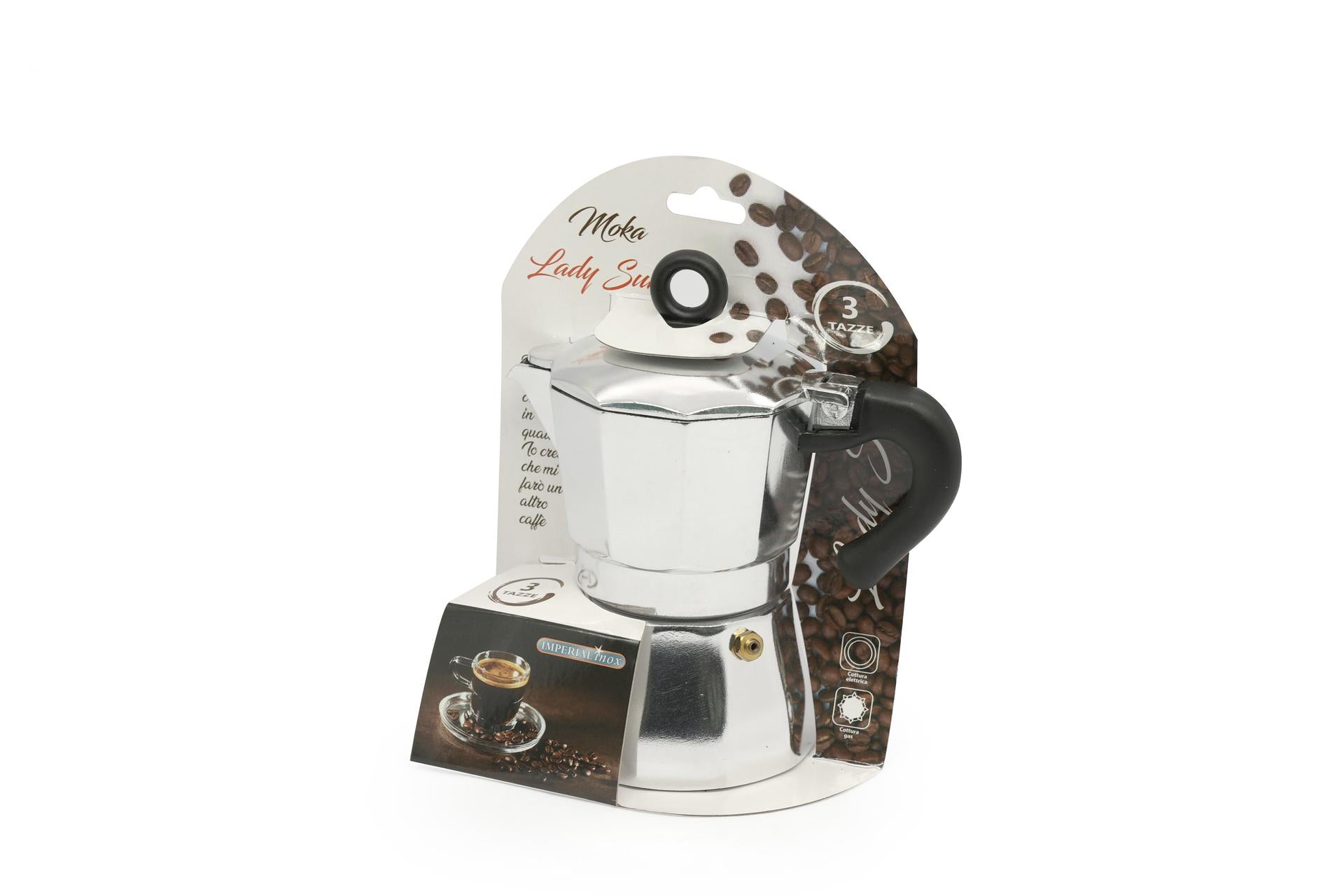 Lady Sun Caffettiera In Alluminio 3 Tazze - Import Cottura 3