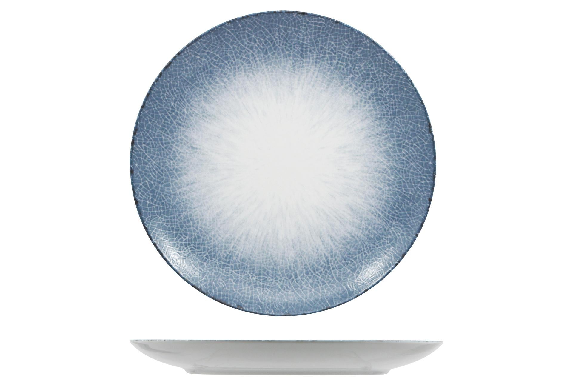 Lubiana Irys Blue Piatto Piano Coupe Ø27 cm In Porcellana - Set 6 Pz