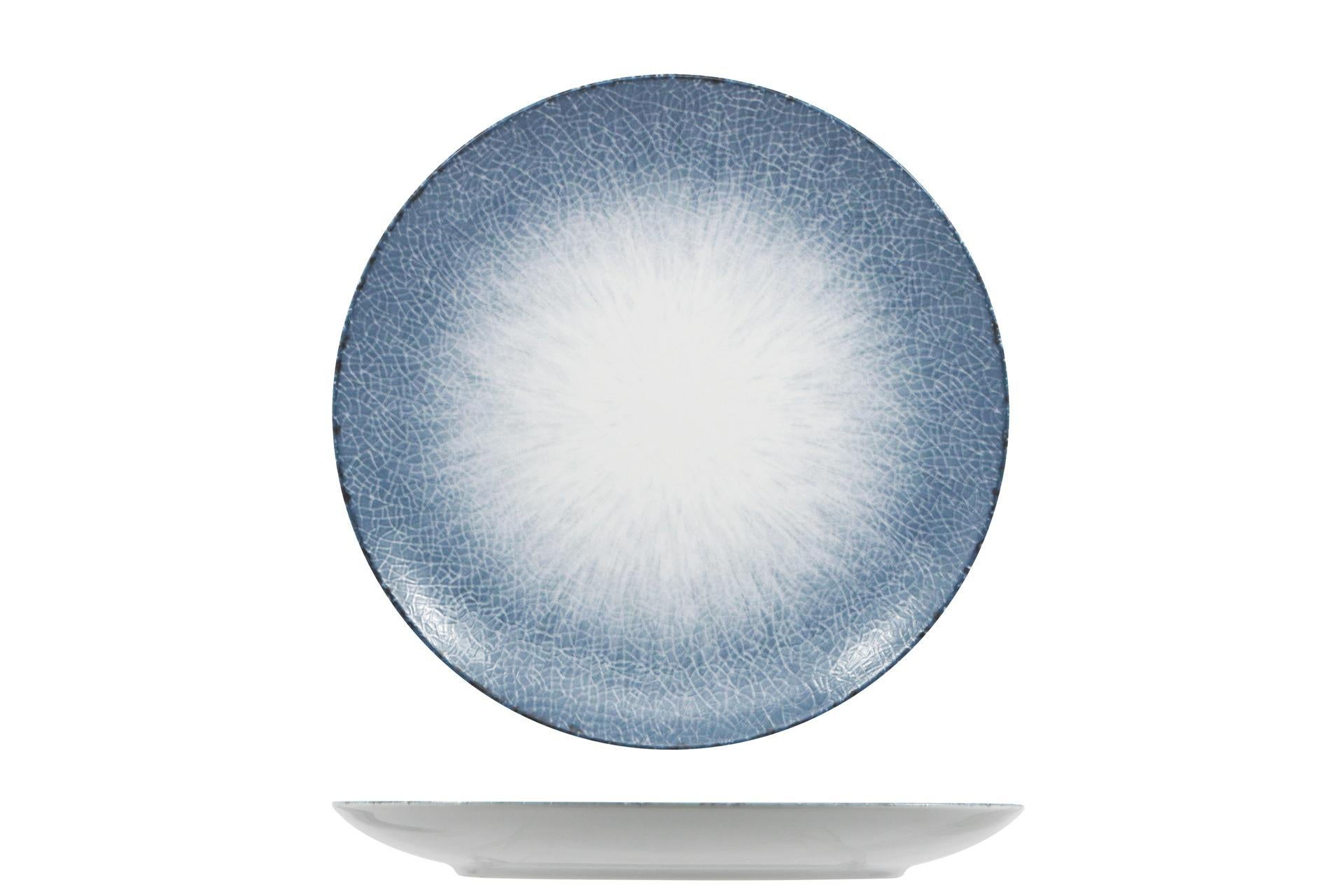 Lubiana Irys Blue Piatto Piano Coupe Ø20.5 cm In Porcellana - Set 6 Pz