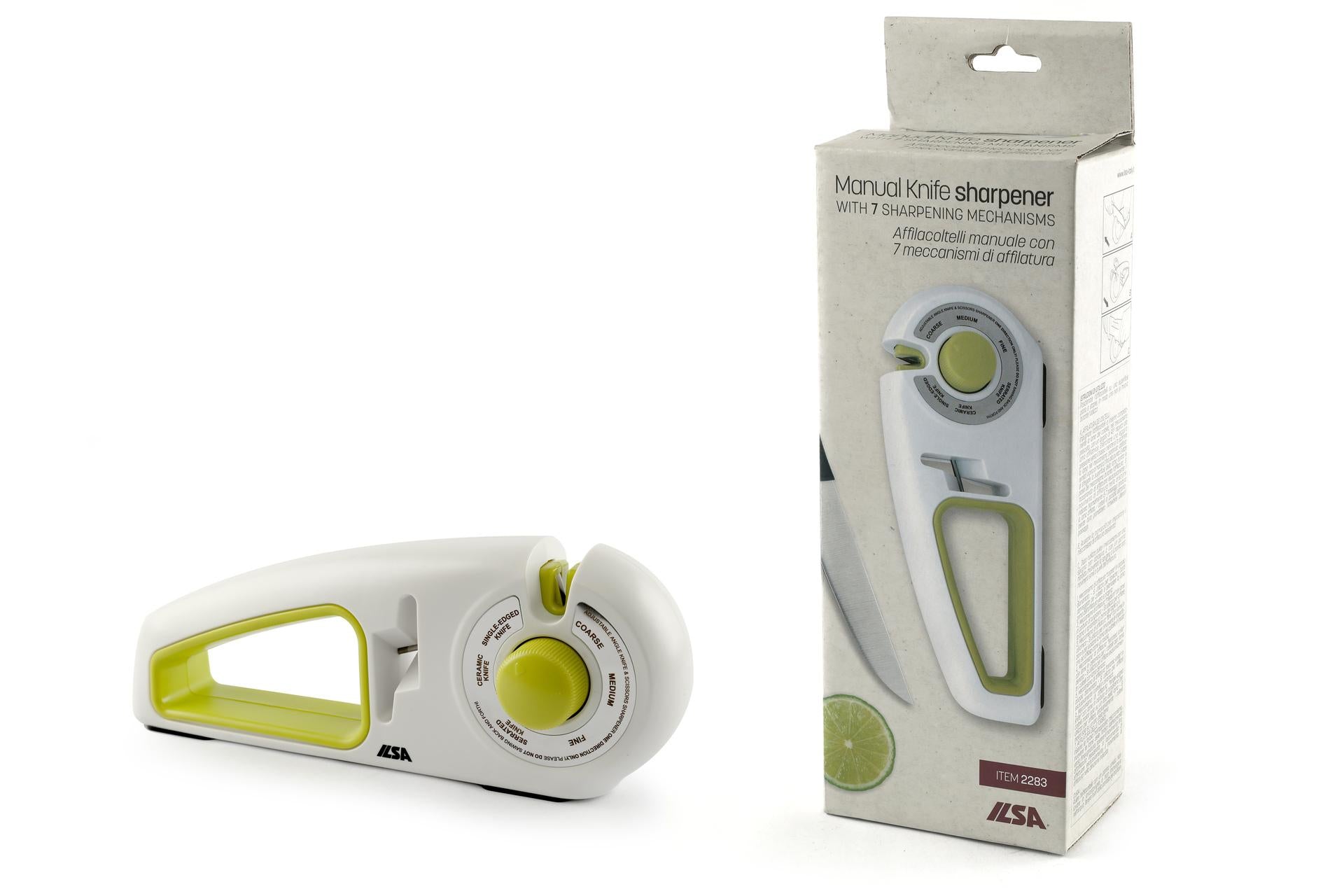 Ilsa Affilacoltelli Manuale 7 Meccanismi - 25 x 5.5 x H.9 cm Con Impugnatura Ergonomica Soft Touch in TPE e Corpo in ABS 4