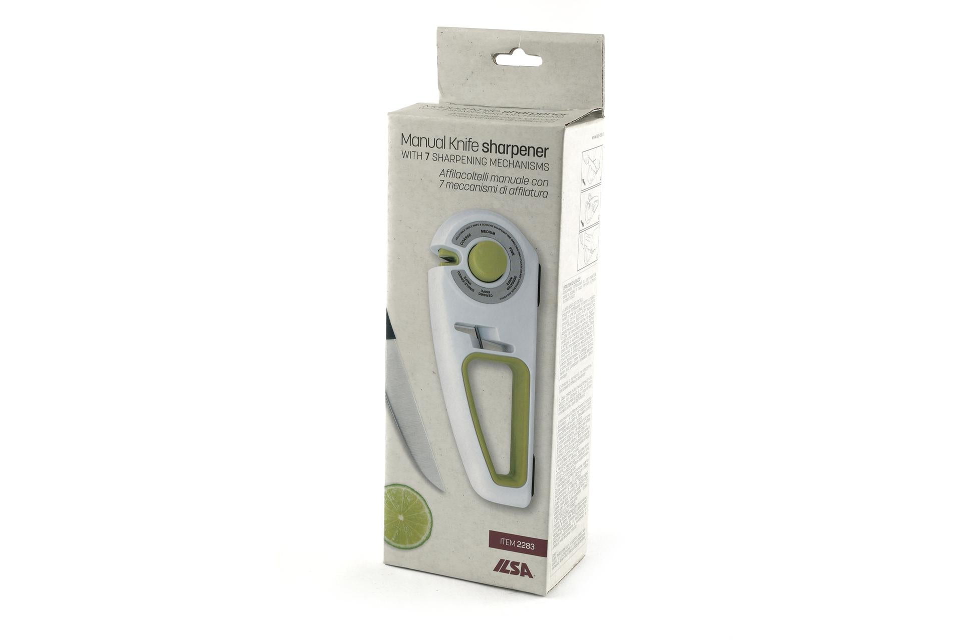Ilsa Affilacoltelli Manuale 7 Meccanismi - 25 x 5.5 x H.9 cm Con Impugnatura Ergonomica Soft Touch in TPE e Corpo in ABS 5