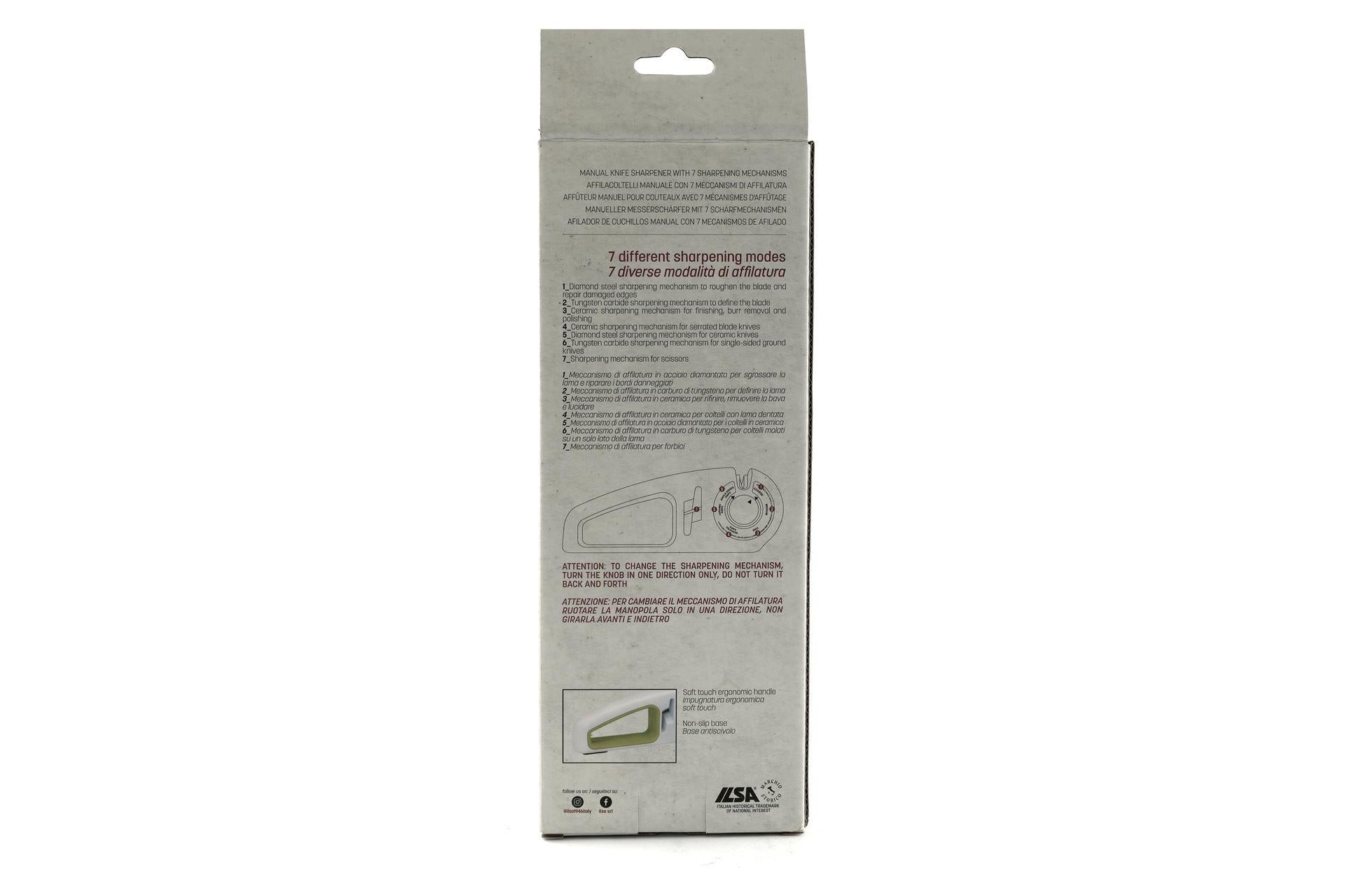 Ilsa Affilacoltelli Manuale 7 Meccanismi - 25 x 5.5 x H.9 cm Con Impugnatura Ergonomica Soft Touch in TPE e Corpo in ABS 8