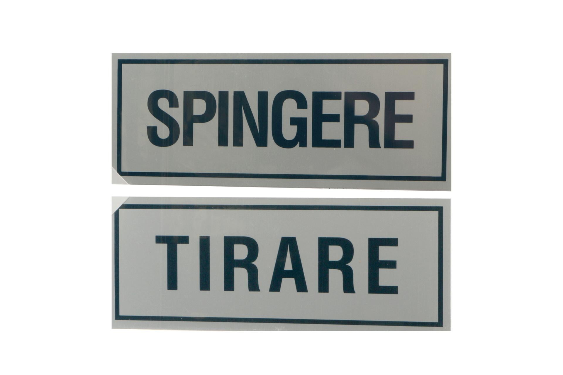 Eurotarghe Set 2 Targhe Adesive 15x6 cm - Spingere/Tirare Per Segnaletica Commerciale - Set 2 Pz 1