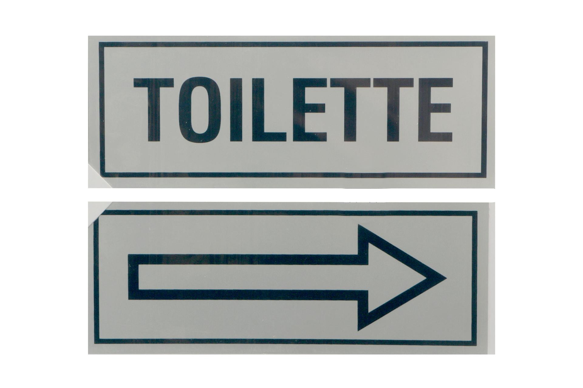 Eurotarghe Set 2 Targhe Adesive Stampate 15x6 cm Toilette-Freccia - Segnaletica per Bar e Ristoranti - Set 2 Pz 1