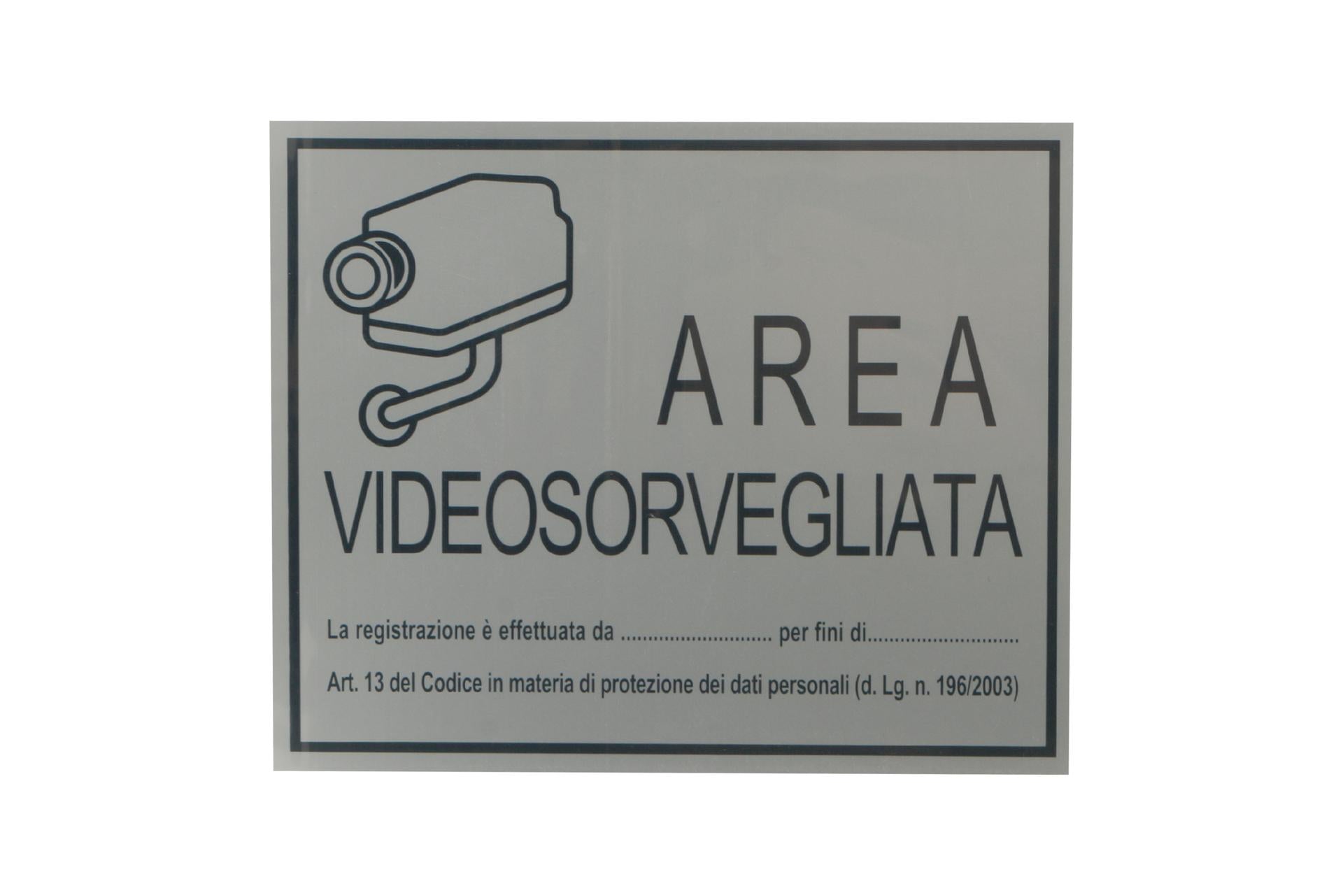 Eurotarghe Set 2 Targhe Adesive Area Videosorvegliata 15x12 cm - Accessorio per Segnaletica Commerciale - Set 2 Pz 1