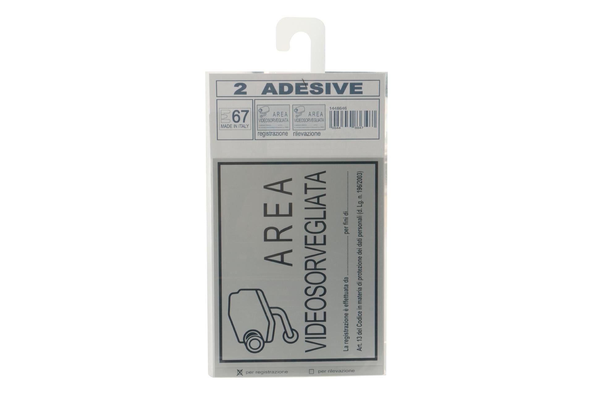 Eurotarghe Set 2 Targhe Adesive Area Videosorvegliata 15x12 cm - Accessorio per Segnaletica Commerciale - Set 2 Pz 2