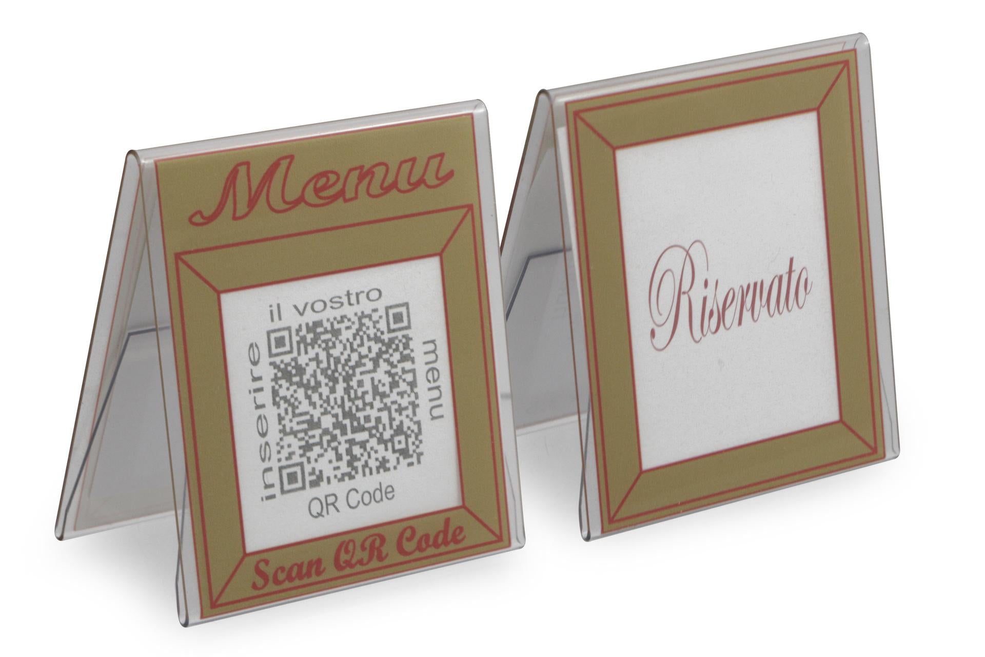 Eurotarghe Confezione 5 Cavalletti per Menu QR Code - Accessorio Segnaletica per Bar e Ristoranti - Set 5 Pz 1