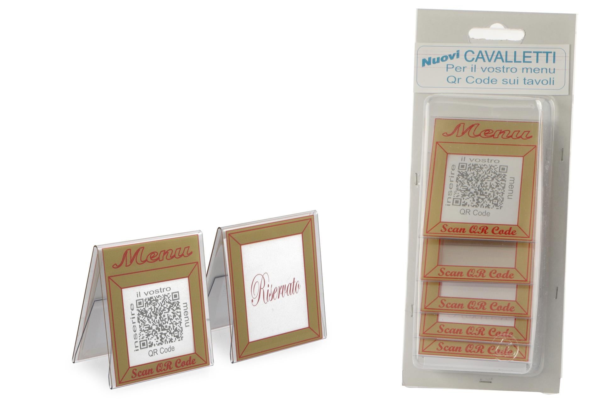 Eurotarghe Confezione 5 Cavalletti per Menu QR Code - Accessorio Segnaletica per Bar e Ristoranti - Set 5 Pz 2