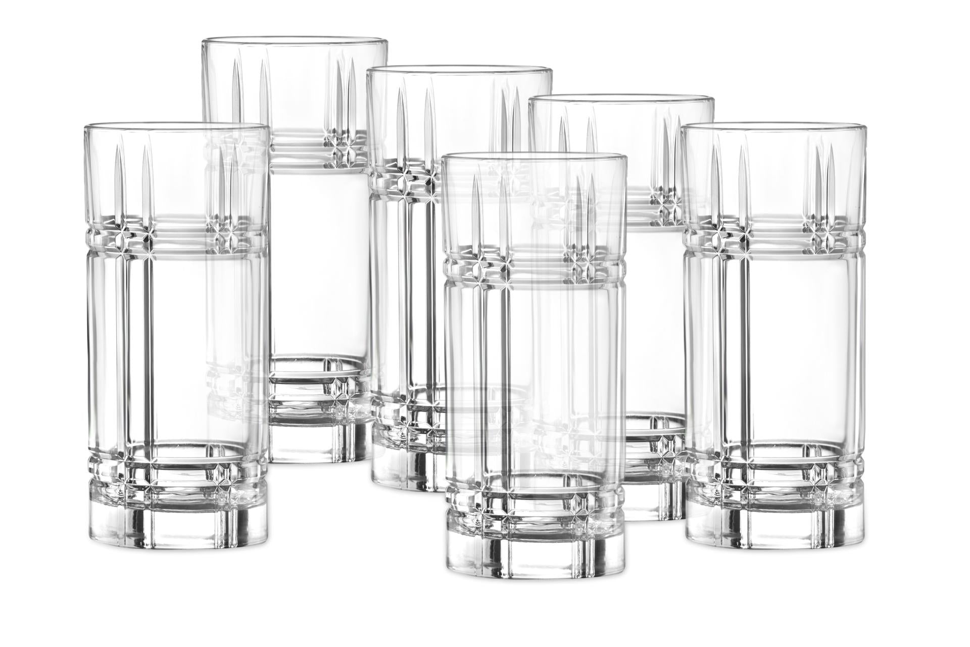 RCR Cristalleria Italiana Confezione 6 Bicchieri Long Drink HB 37 cl - Bicchieri Ideali per Cocktail - Set 6 Pz