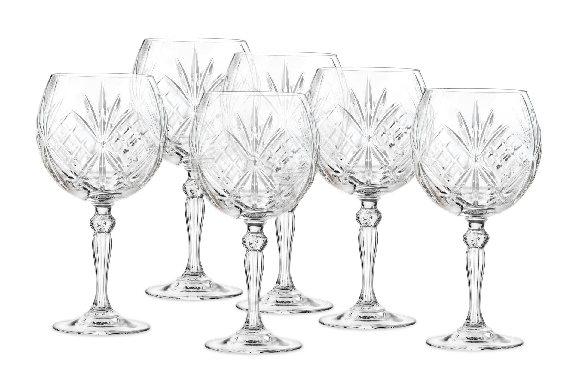 RCR Cristalleria Italiana Melodia Set 6 Calici Ballon 65 cl - Ideali per Gin Tonic, Spritz e Mocktail - Set 6 Pz