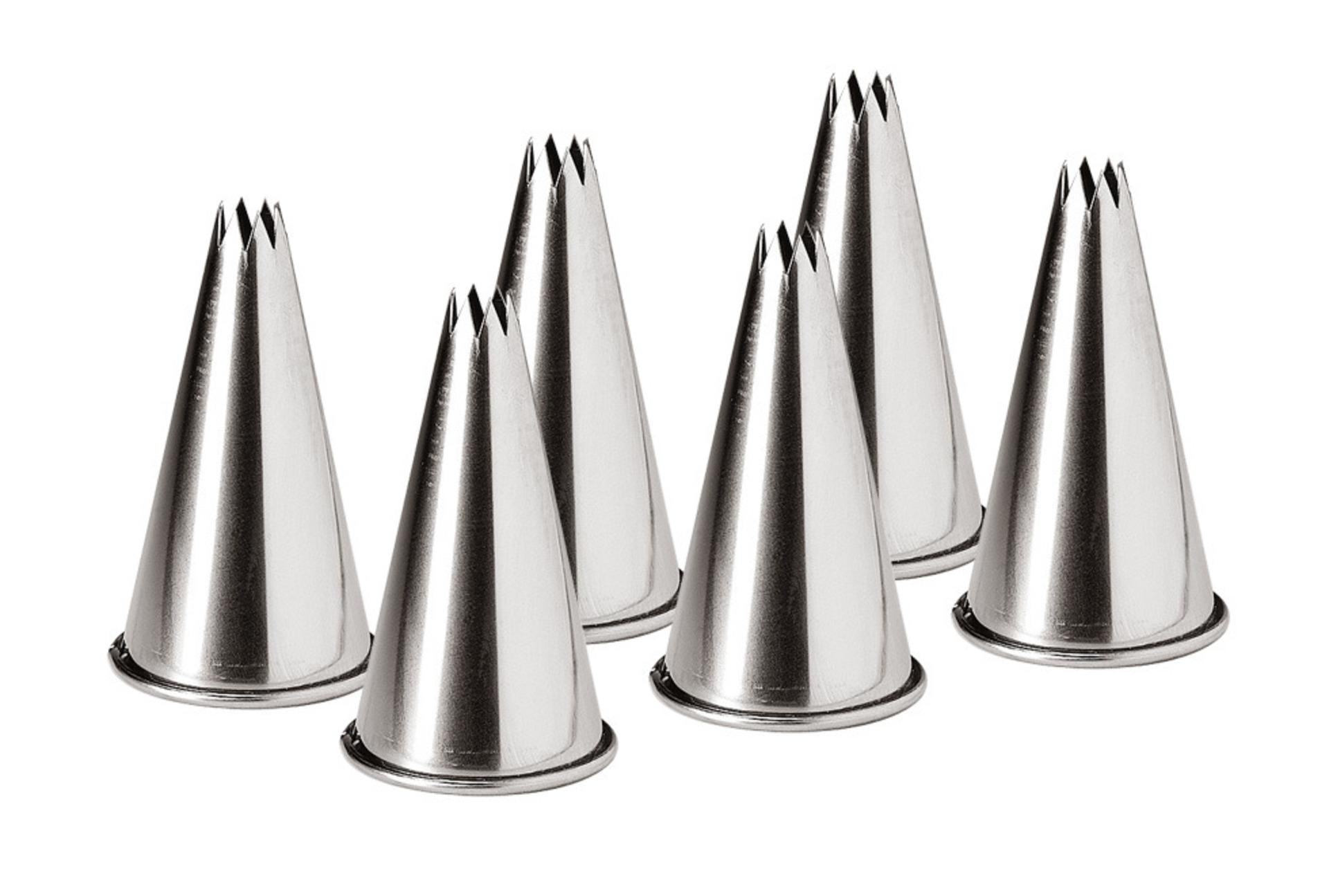 Thermohauser Set 6 Bocchette Stella Inox - Ø4-15 mm Per Sac à Poche In Metallo - Set 6 Pz