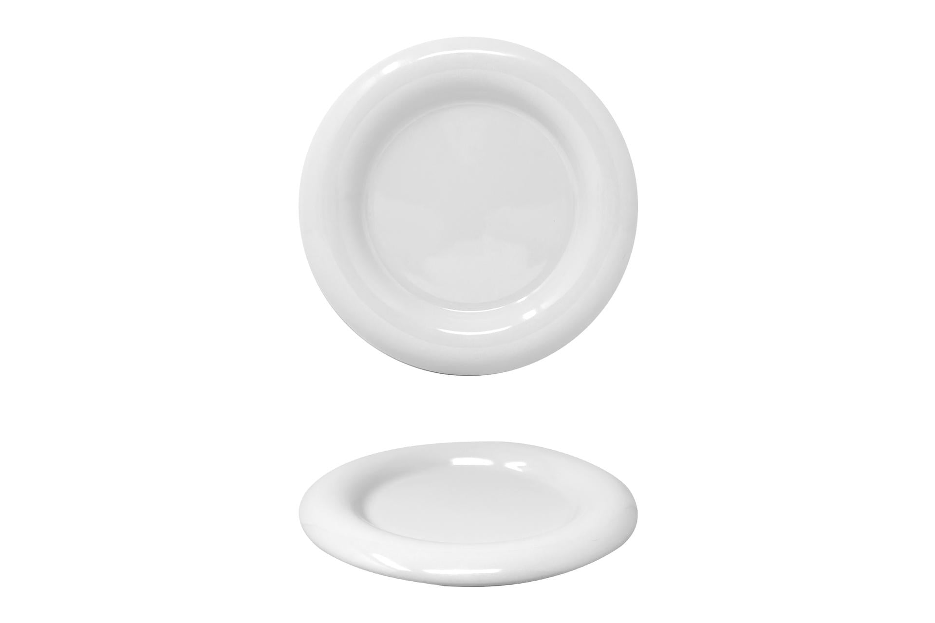 Saturnia Giotto Bianco Piatto Piano Ø18 cm In Porcellana di Alta Qualità Design Classico - Set 10 Pz