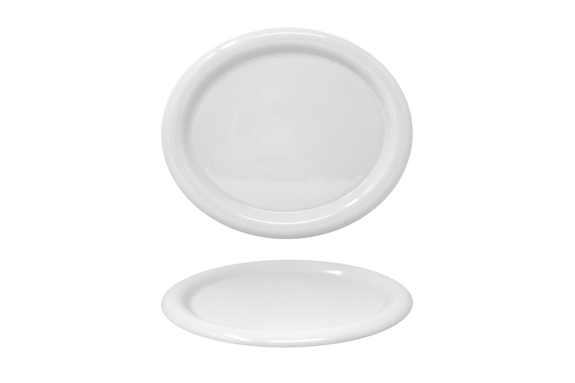 Saturnia Giotto Bianco Piatto Ovale 29 cm In Porcellana di Alta Qualità - Set 6 Pz