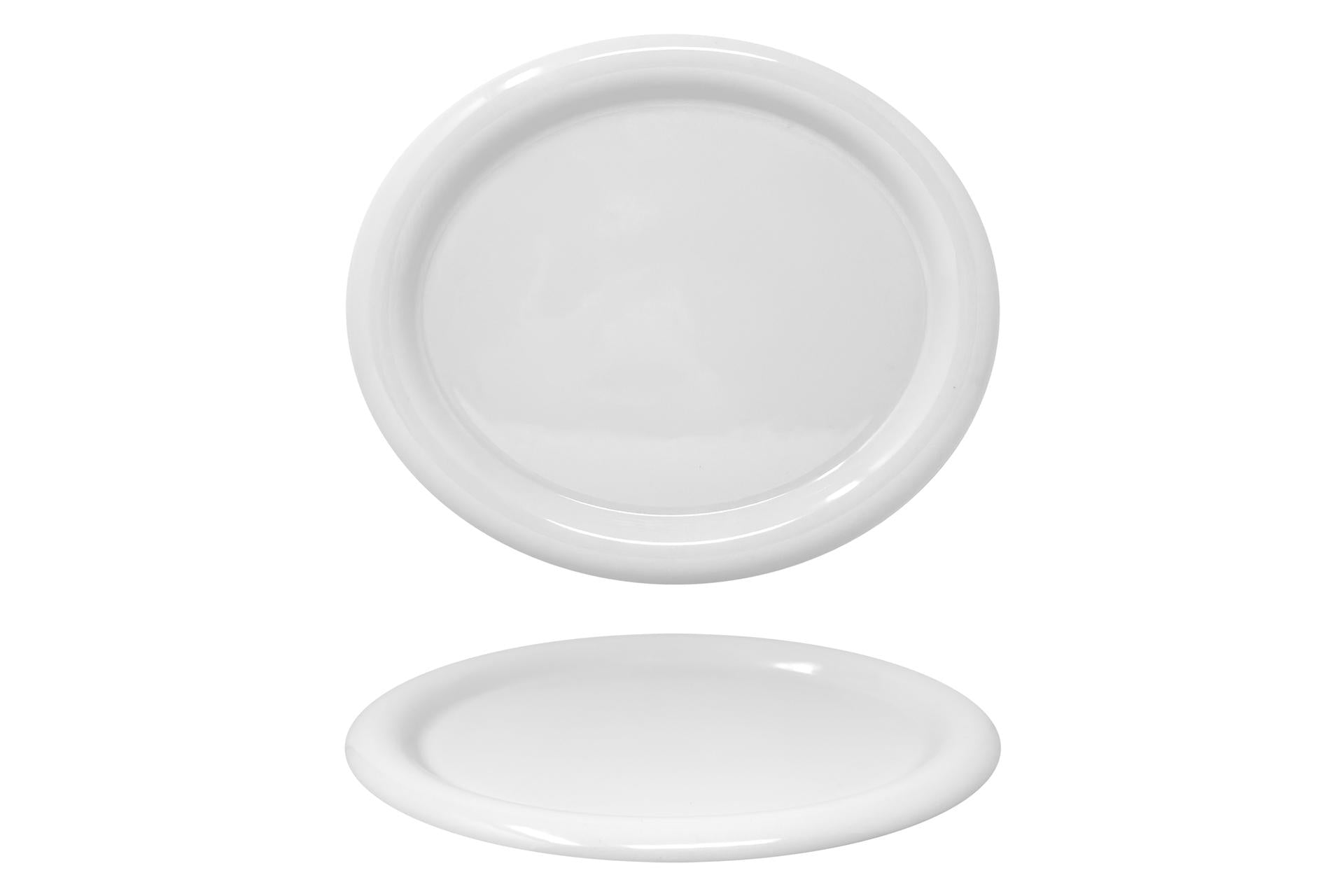 Saturnia Giotto Bianco Piatto Ovale 34 cm In Porcellana di Alta Qualità - Set 6 Pz