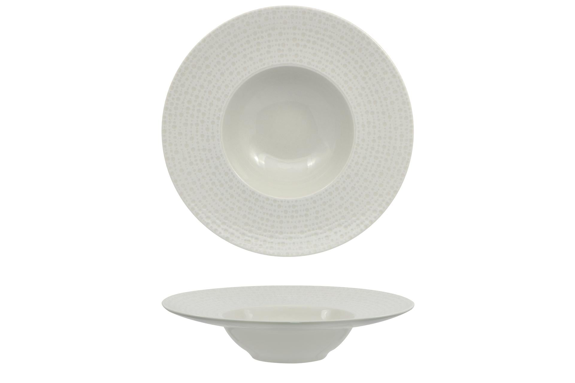 Saturnia Napoli K-Bowl Ø27.5 cm - Collezione Nail Bianco In Porcellana di Alta Qualità - Set 6 Pz