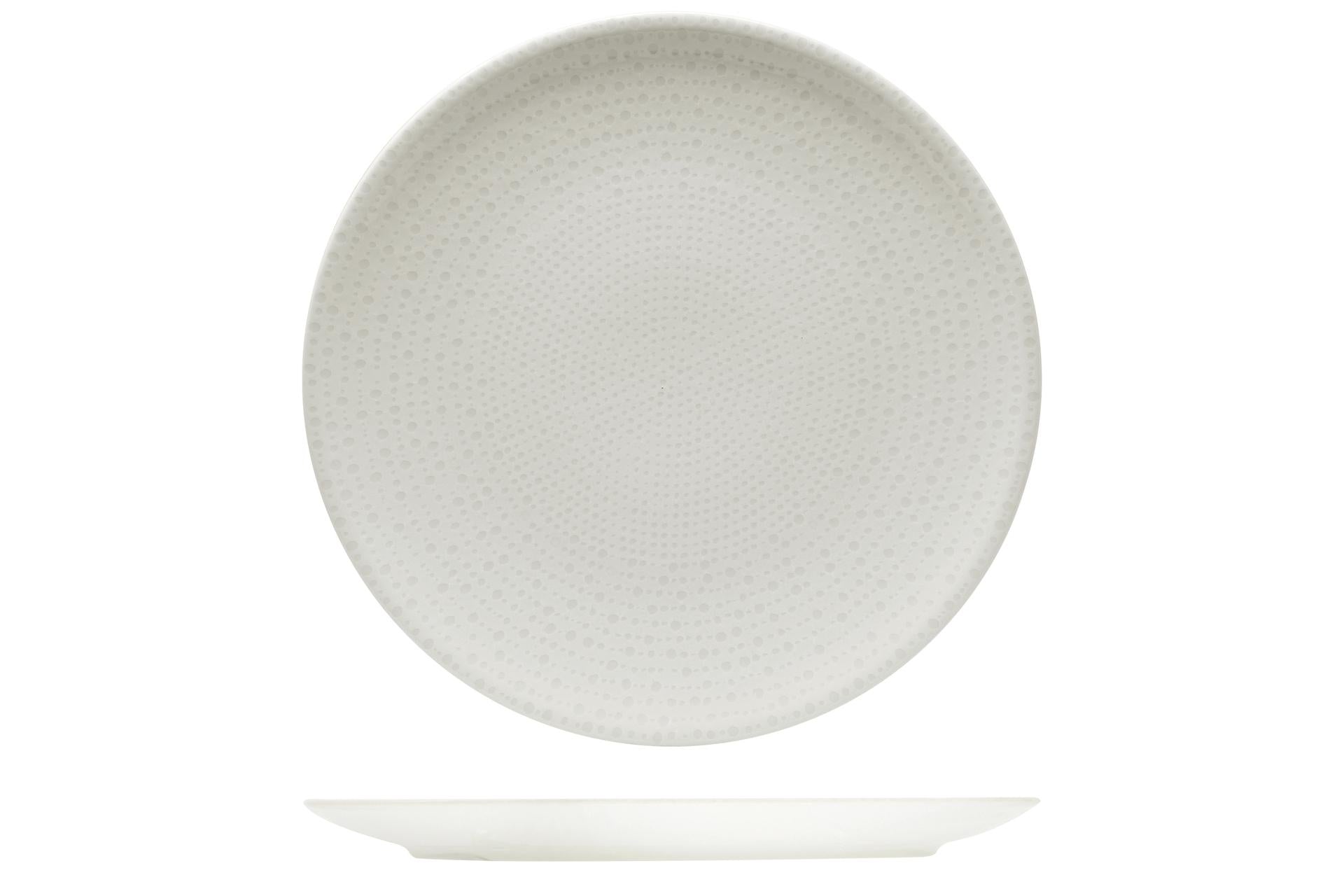Saturnia Siviglia Piatto Frutta Ø21 cm - Collezione Nail Bianco In Porcellana di Alta Qualità - Set 12 Pz