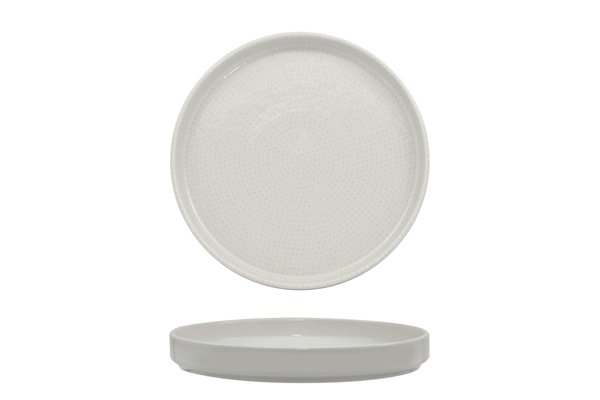 Saturnia Oslo Piatto Piano Nordic Ø28 cm - Collezione Nail Bianco In Porcellana di Alta Qualità - Set 6 Pz