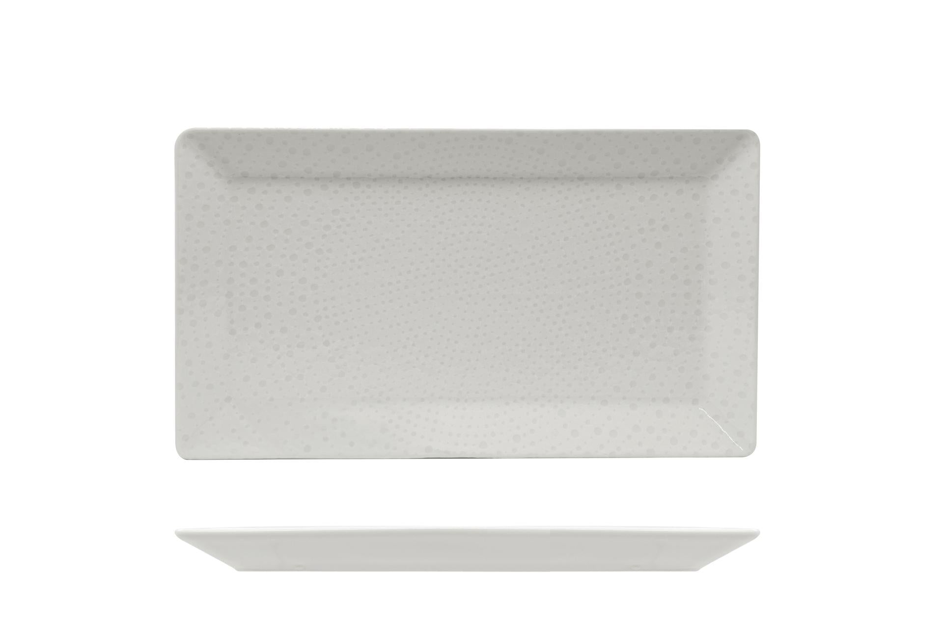 Saturnia Kimi Piatto Rettangolare 29 x 17.5 cm In Porcellana Bianca - Collezione Nail - Set 6 Pz