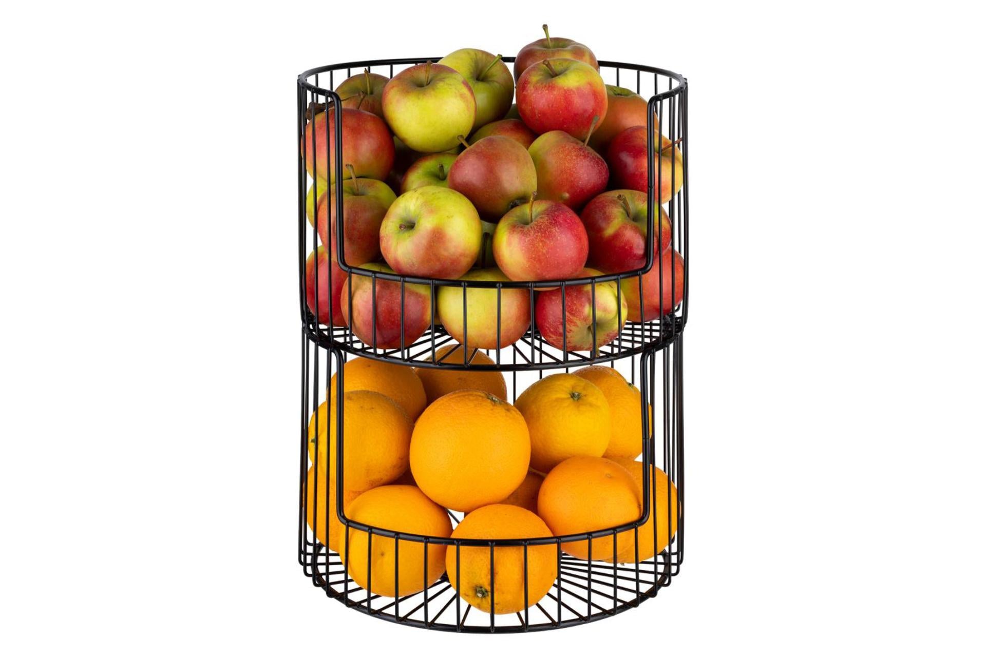 APS Cestino Pane/Frutta In Metallo Nero Ø27 cm - H.18.5 cm Con Inserto In Cotone Beige e Grigio Tortora Lavabile 5