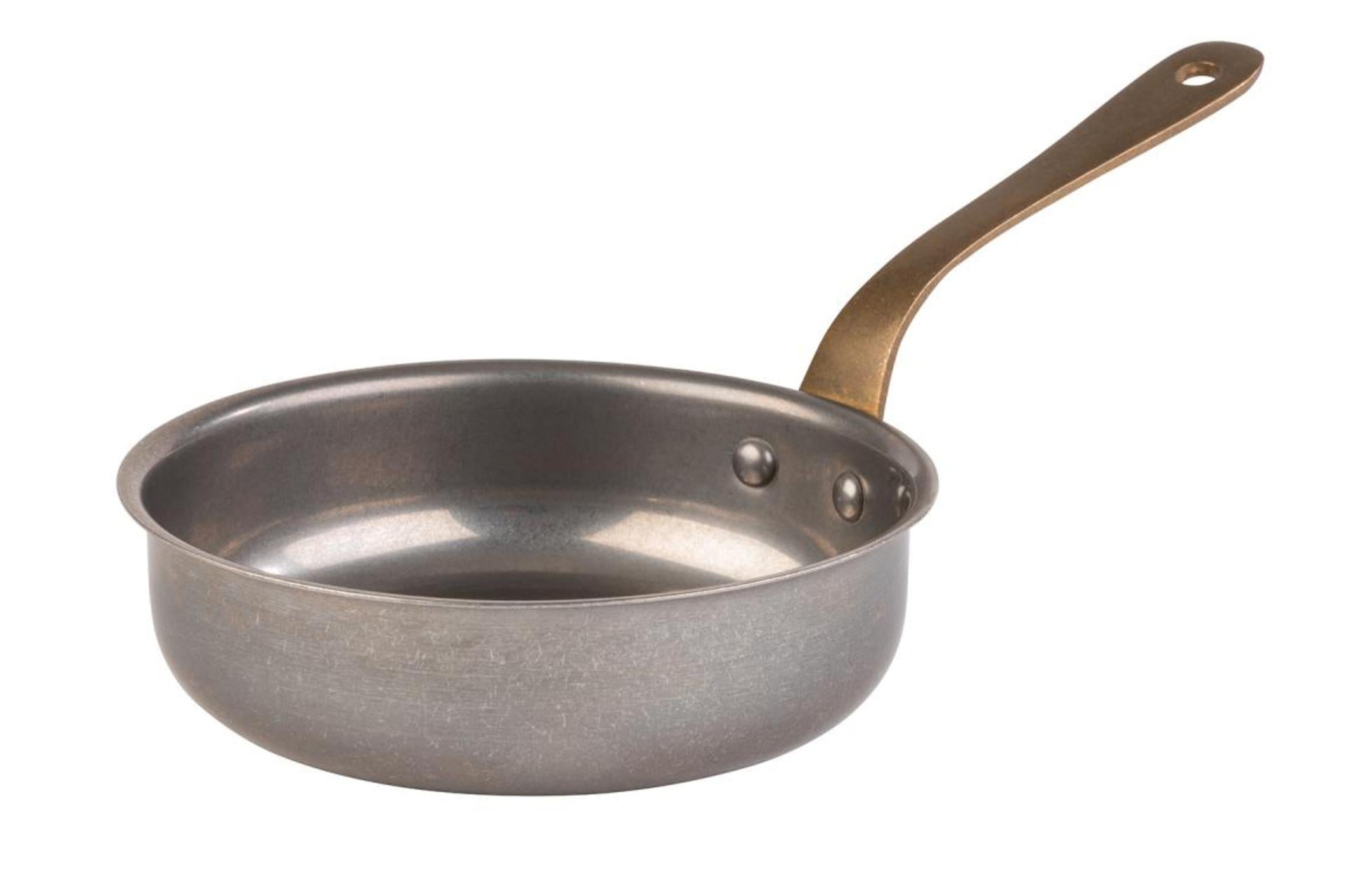 APS Snackholder Mini Padella Ø14 cm - H.4 cm In Acciaio Inox Anticato Effetto Vintage