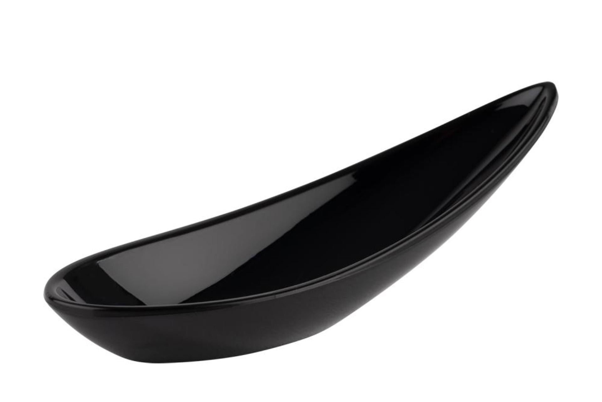 APS Friendly Bowl Cucchiaio Finger 11 x 4.5 cm H.4 Nero In Plastica Riciclata - Made in Germany - Set 12 Pz