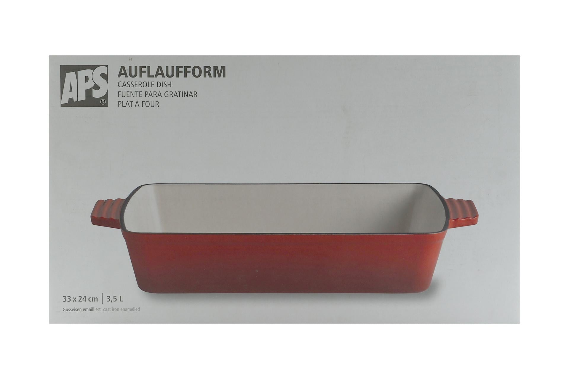 APS 5 Stars Casseruola Rettangolare In Ghisa Smaltata 33x24 cm - H6.5 cm, 3.5 Litri, Rossa Con 2 Manici 4