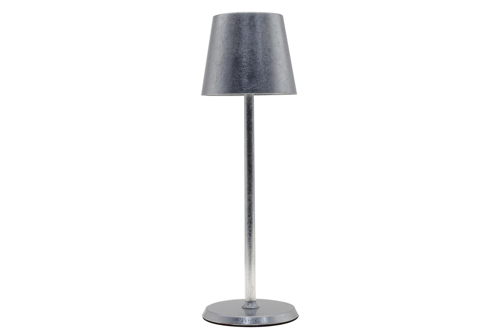 Import Tavola Professional Lumiere Round Lampada da Tavolo LED Ø10 cm H.34 cm - Foglia Argento, Ricaricabile, Dimmerabile, IP54