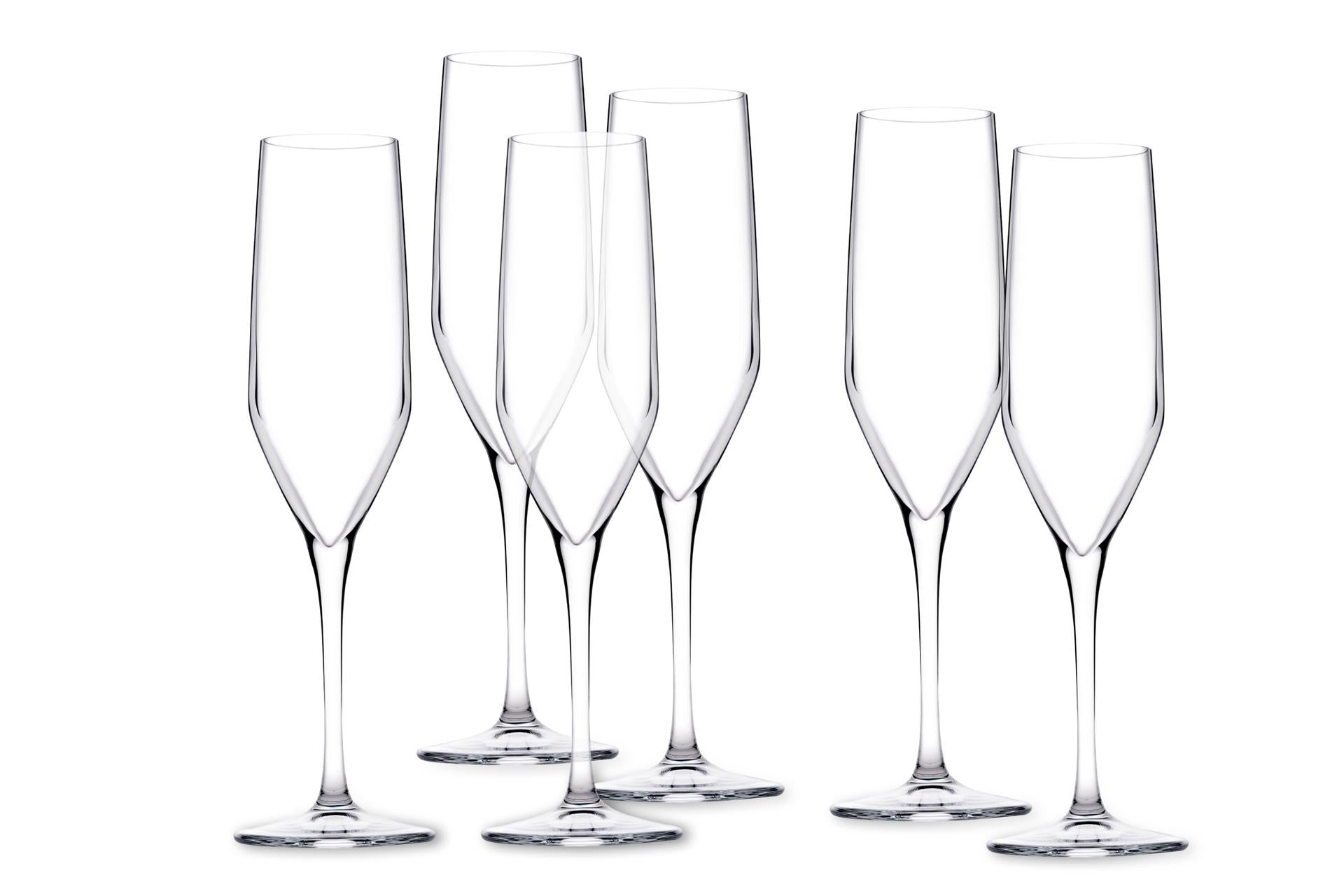 Pasabahce Napa Set 6 Calici Flute 20 cl In Vetro Tagliato a Freddo - Set 6 Pz