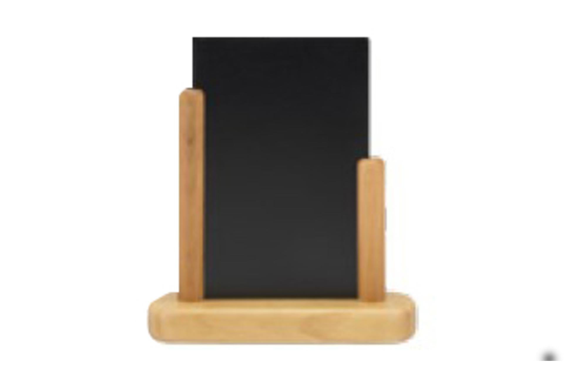Securit Elegant Lavagna da Tavolo Modello Grande A4 - 21 x 30 cm Con Base In Legno Teak 1