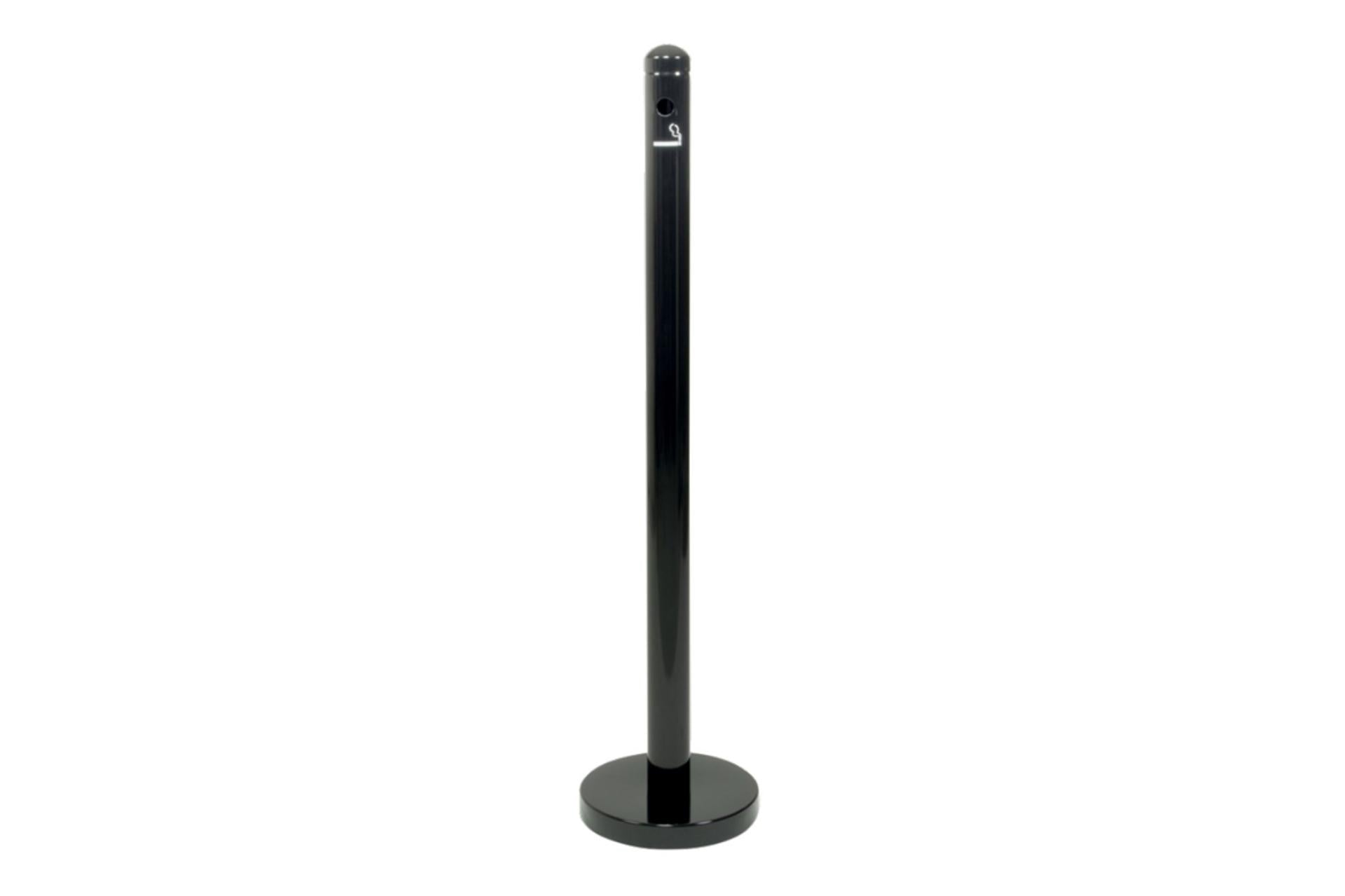 Securit Posacenere a Colonna Inox Nero con Base - Acciaio Inox Rivestito Resistente Agli Agenti Atmosferici