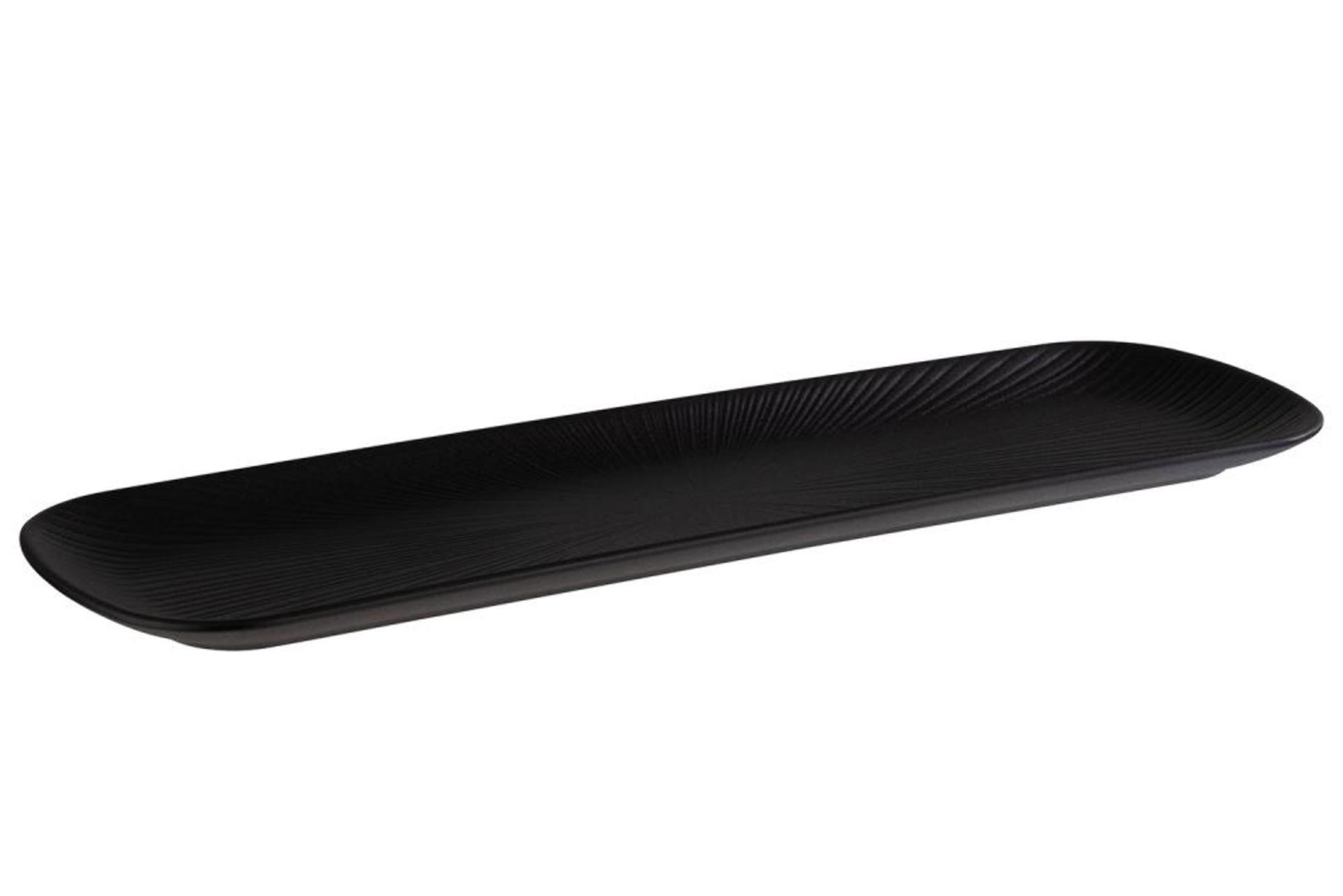 APS Vassoio Rettangolare Nero GN 2/4 - 53 x 16.2 cm H2.5 In Melamina Resistente al Calore e Lavabile in Lavastoviglie - Set 5 Pz