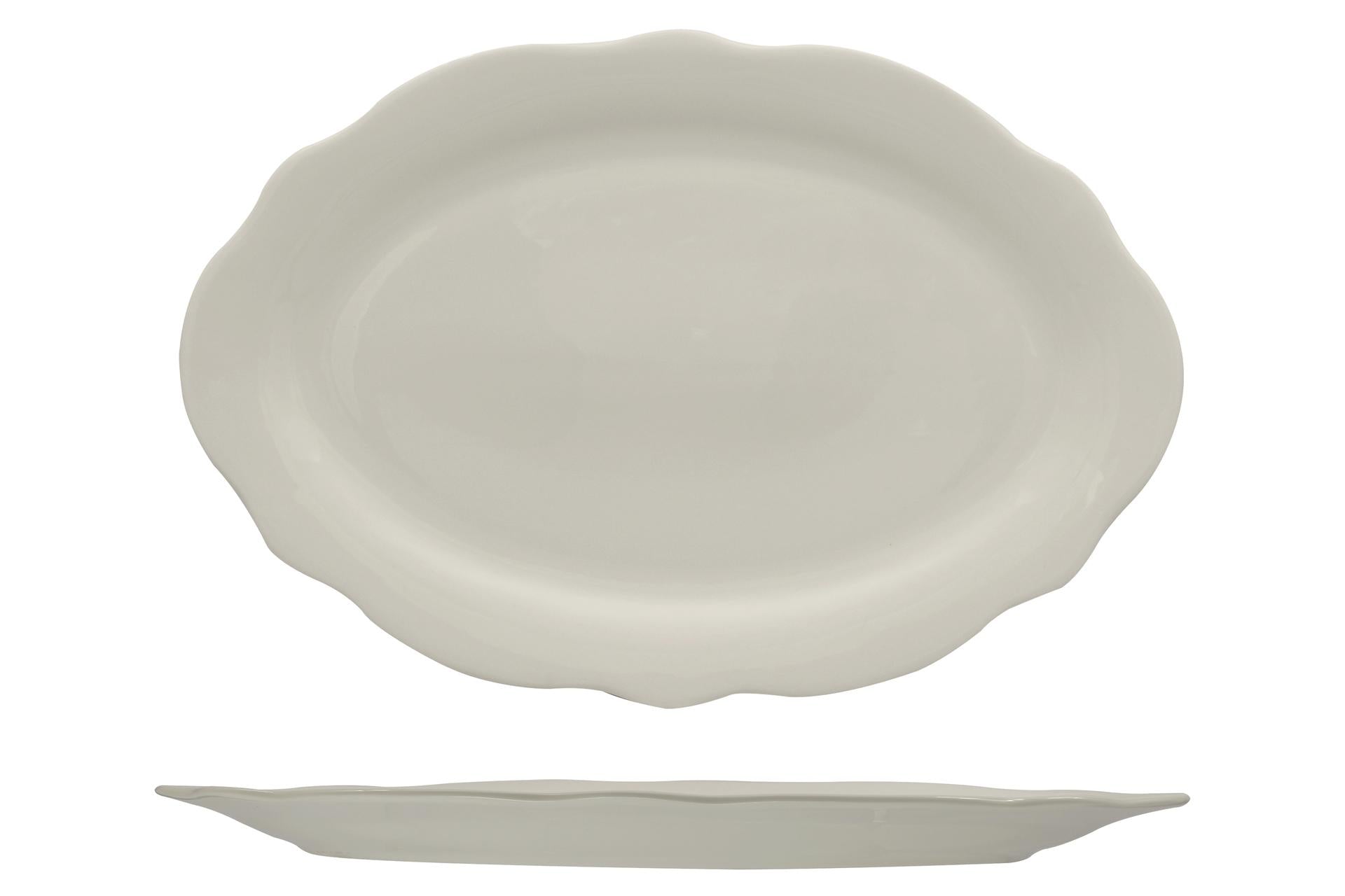 Import Tavola Professional Grace Piatto Ovale 36 x 24.5 cm In Porcellana Alluminica - Set 6 Pz