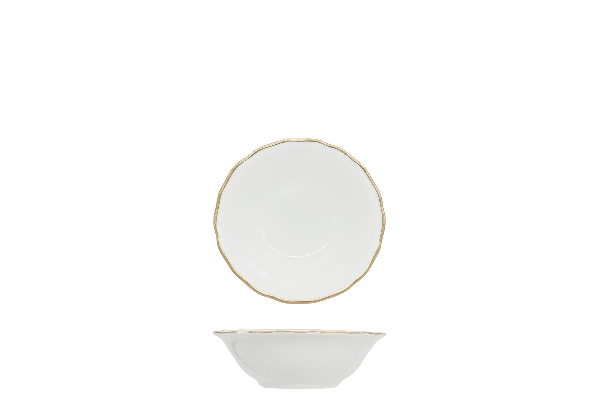 Akij Ceramics Coppetta Diana Gold Ø13 cm In Porcellana Con Doppio Filo Oro - Set 6 Pz